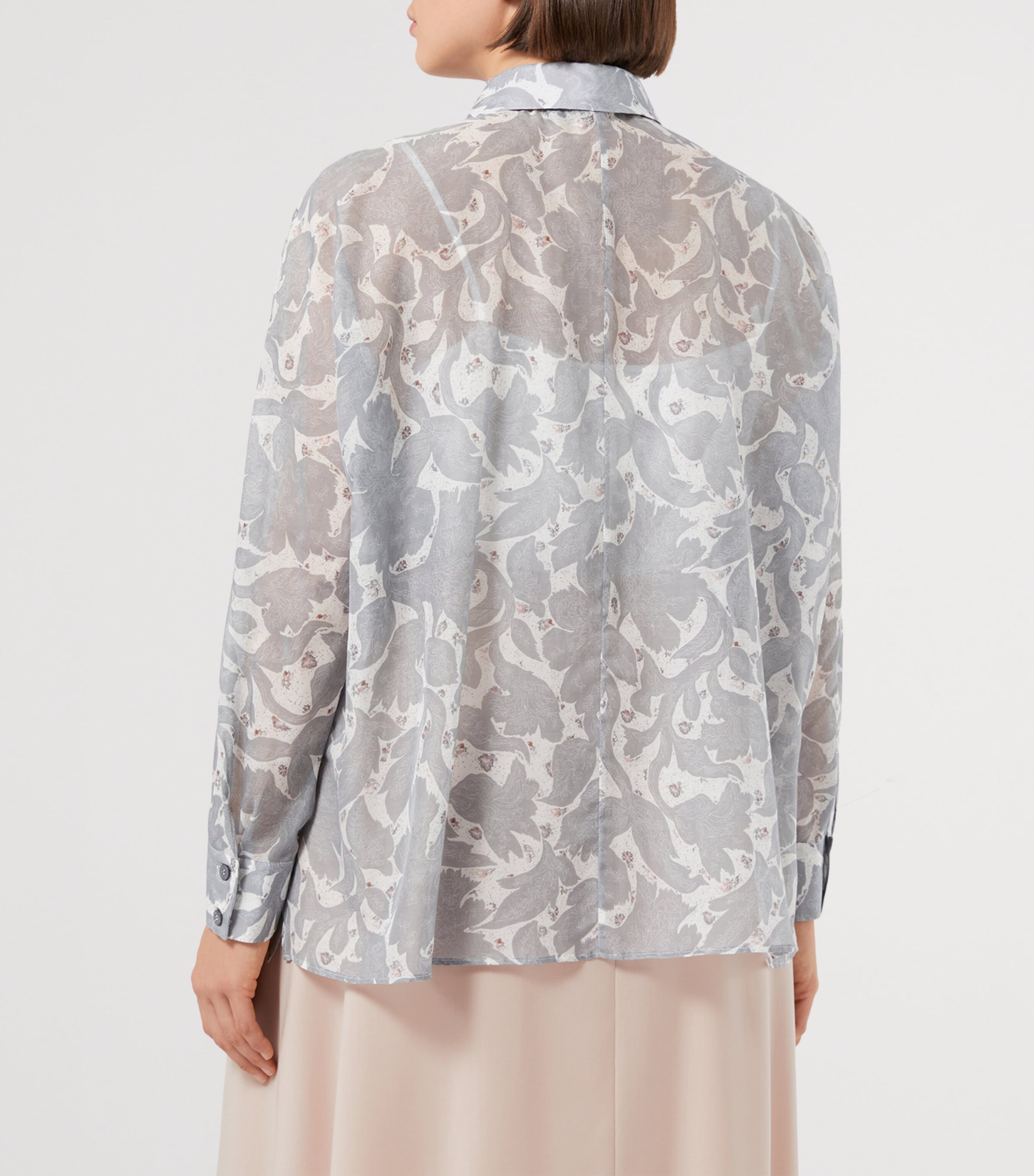 Cotton-Silk Voile Spider Shirt WHITE Image 3