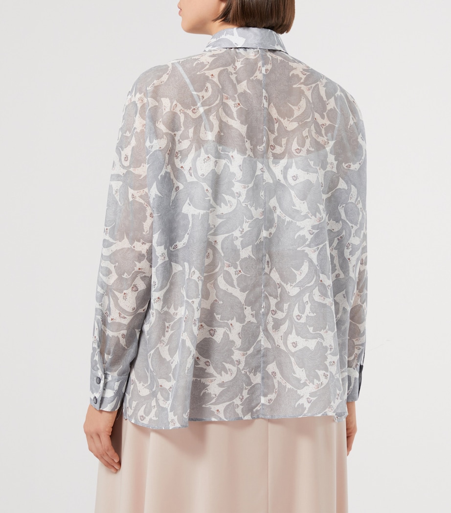 Cotton-Silk Voile Spider Shirt WHITE Image 3