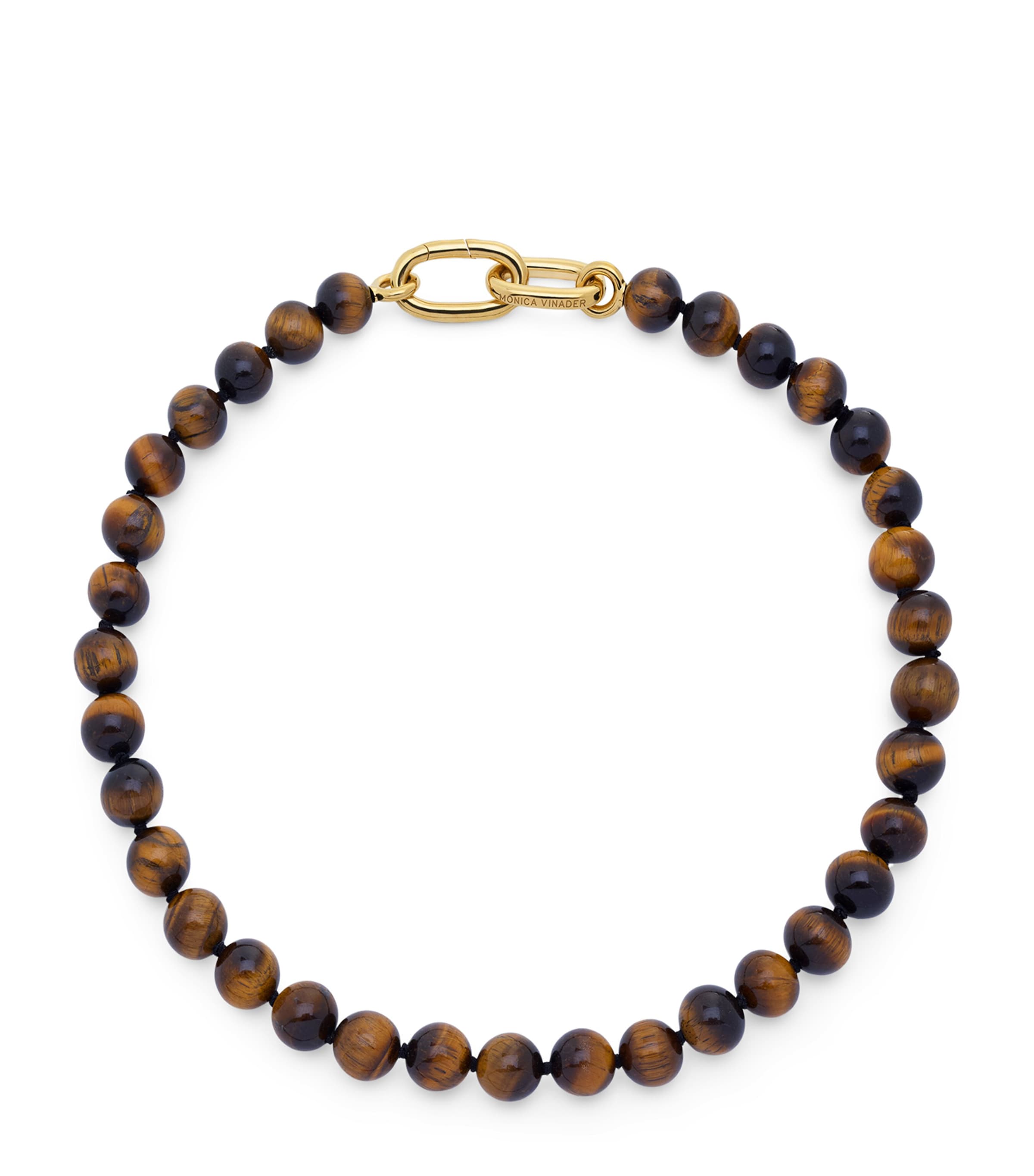 Monica Vinader Gold Vermeil and Tiger’s Eye Kate Young Bead Necklace Gold Vermeil