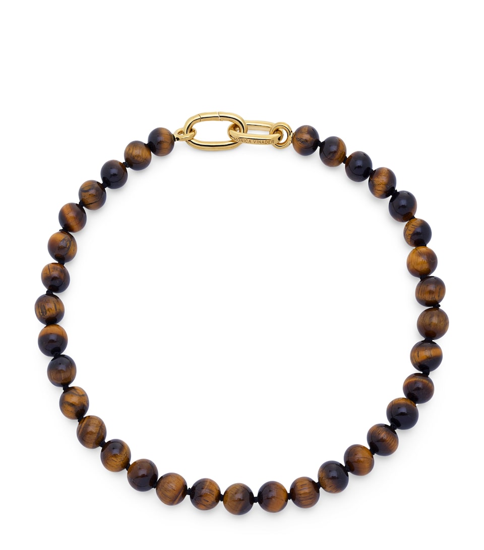 Monica Vinader Gold Vermeil and Tiger’s Eye Kate Young Bead Necklace Gold Vermeil