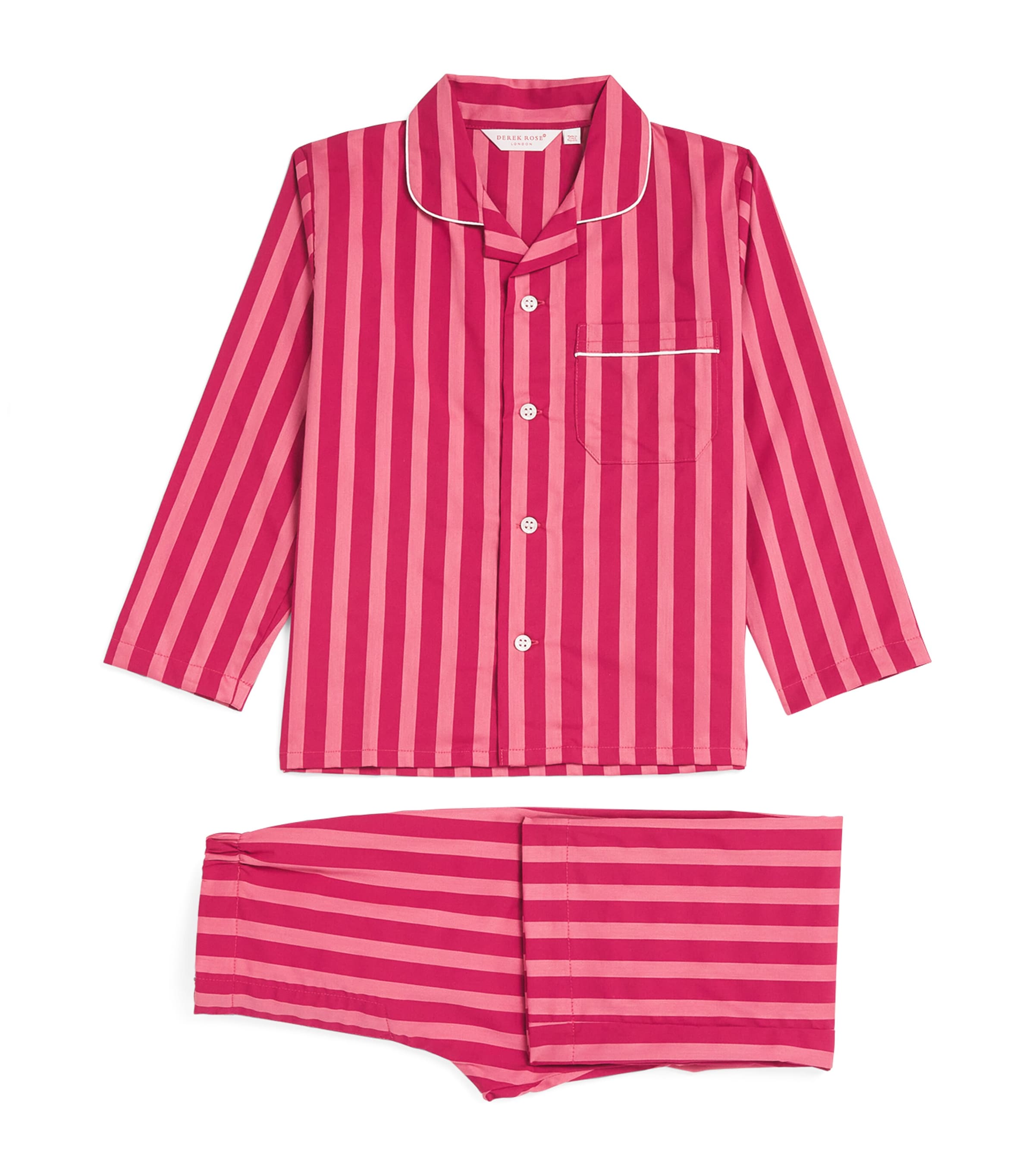 Derek Rose Kids' Cotton Batiste Stripe Capri Pyjamas