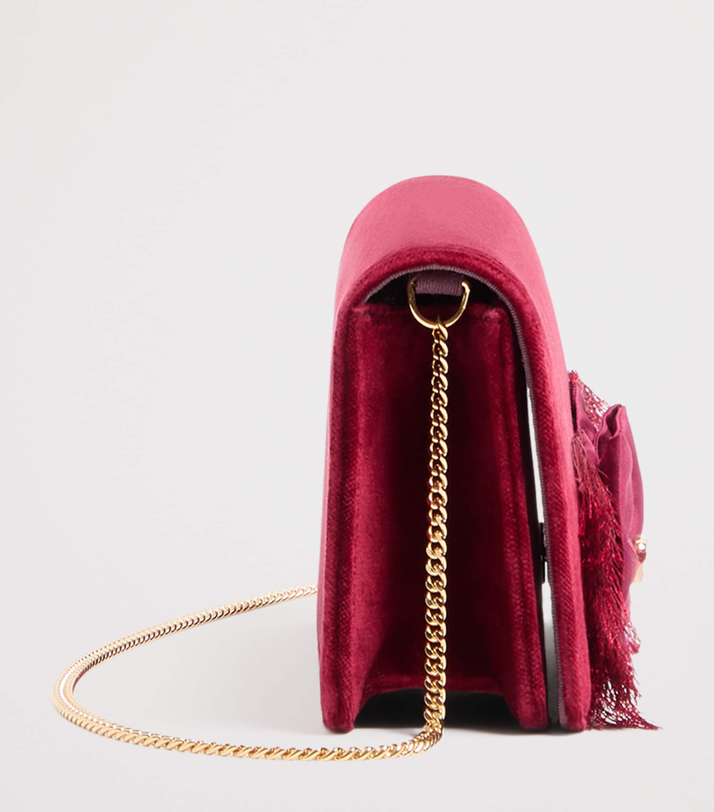 Mini Velvet VLogo Signature Bow Shoulder Bag DBL Image 3