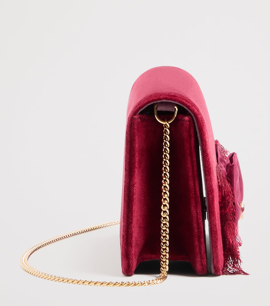 Mini Velvet VLogo Signature Bow Shoulder Bag DBL Image 3
