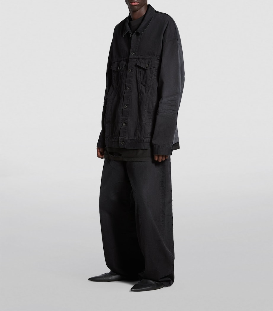Balenciaga Mens Denim Oversized Hybrid Jacket Image 2