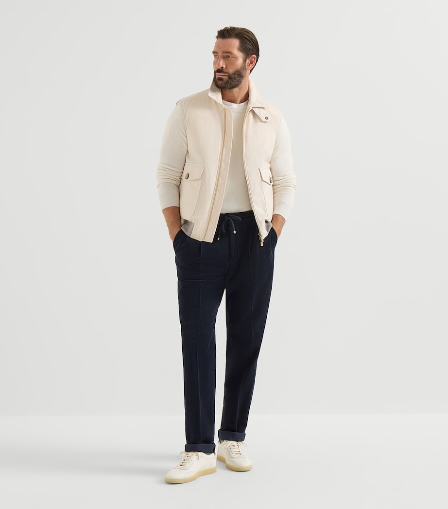 Brunello Cucinelli Mens Cotton Drawstring Trousers Navy Image 3