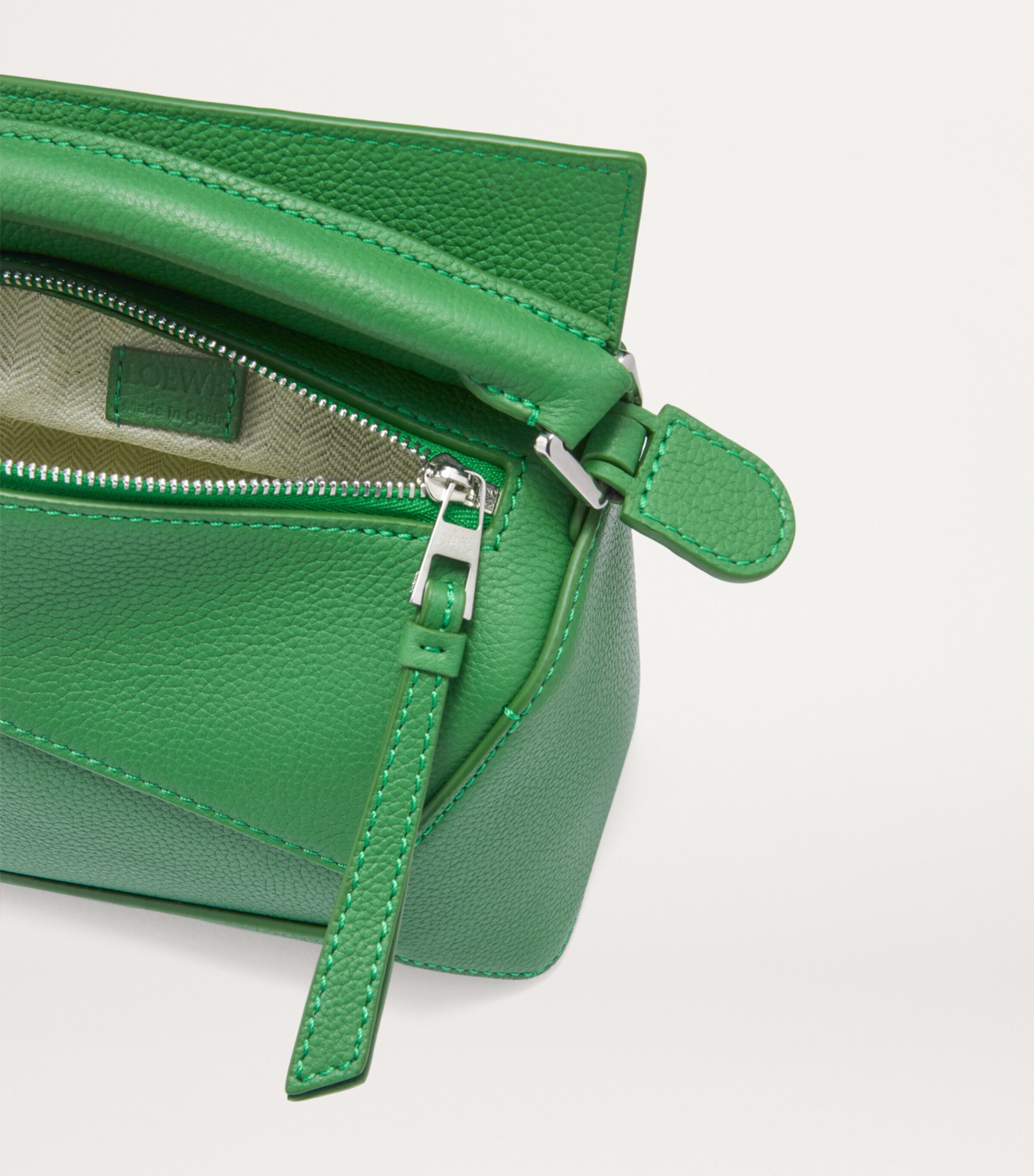 Mini Leather Puzzle Edge Top-Handle Bag TROPICAL GREEN Image 6