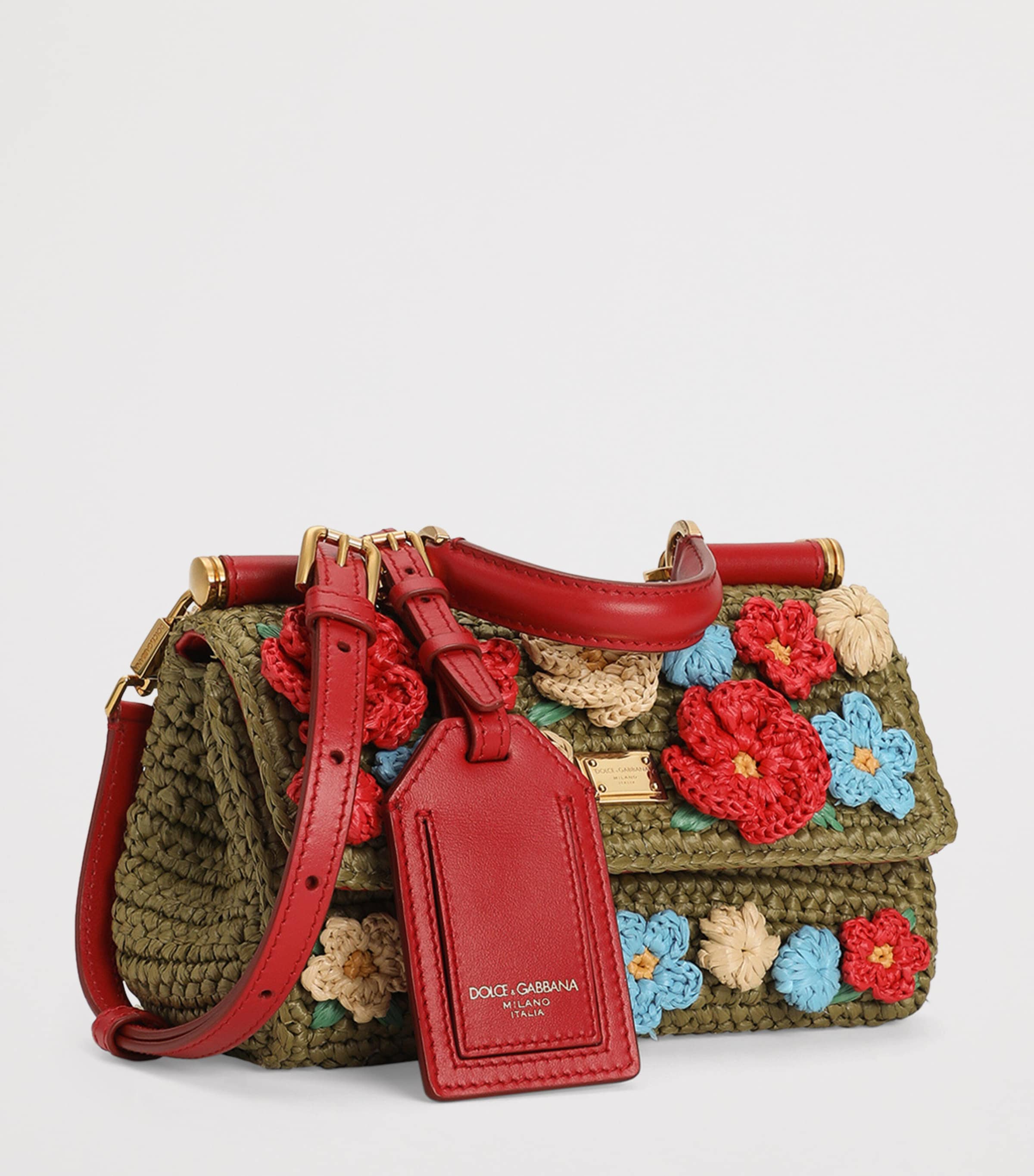 Dolce&Gabbana Woven My Sicily Top-Handle Bag Green/mul Image 4