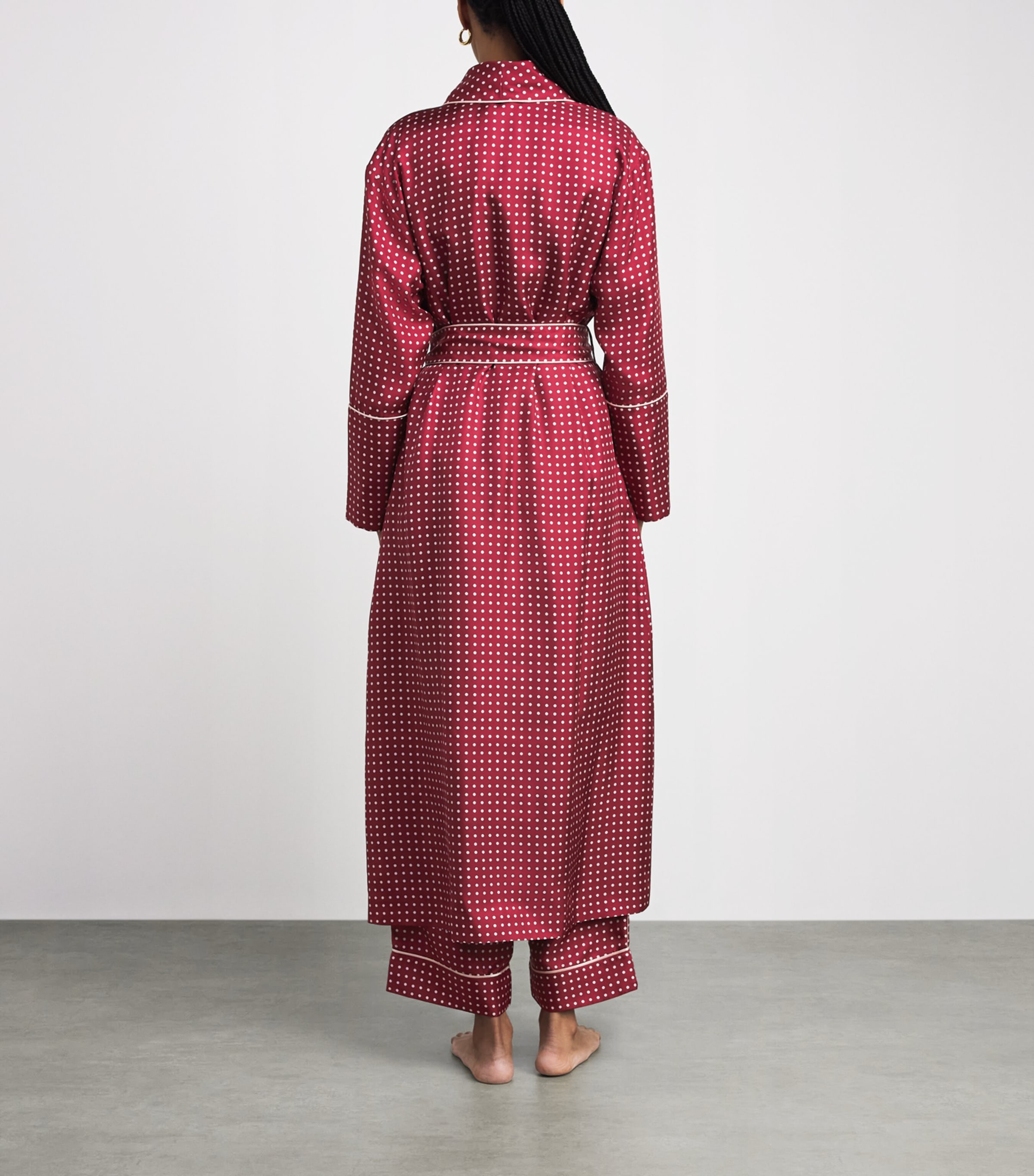 Olivia von Halle Womens Silk Spot Capability Robe Palazzo Image 4