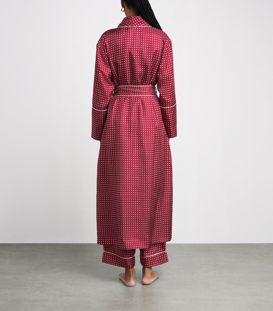 Olivia von Halle Womens Silk Spot Capability Robe Palazzo Image 4