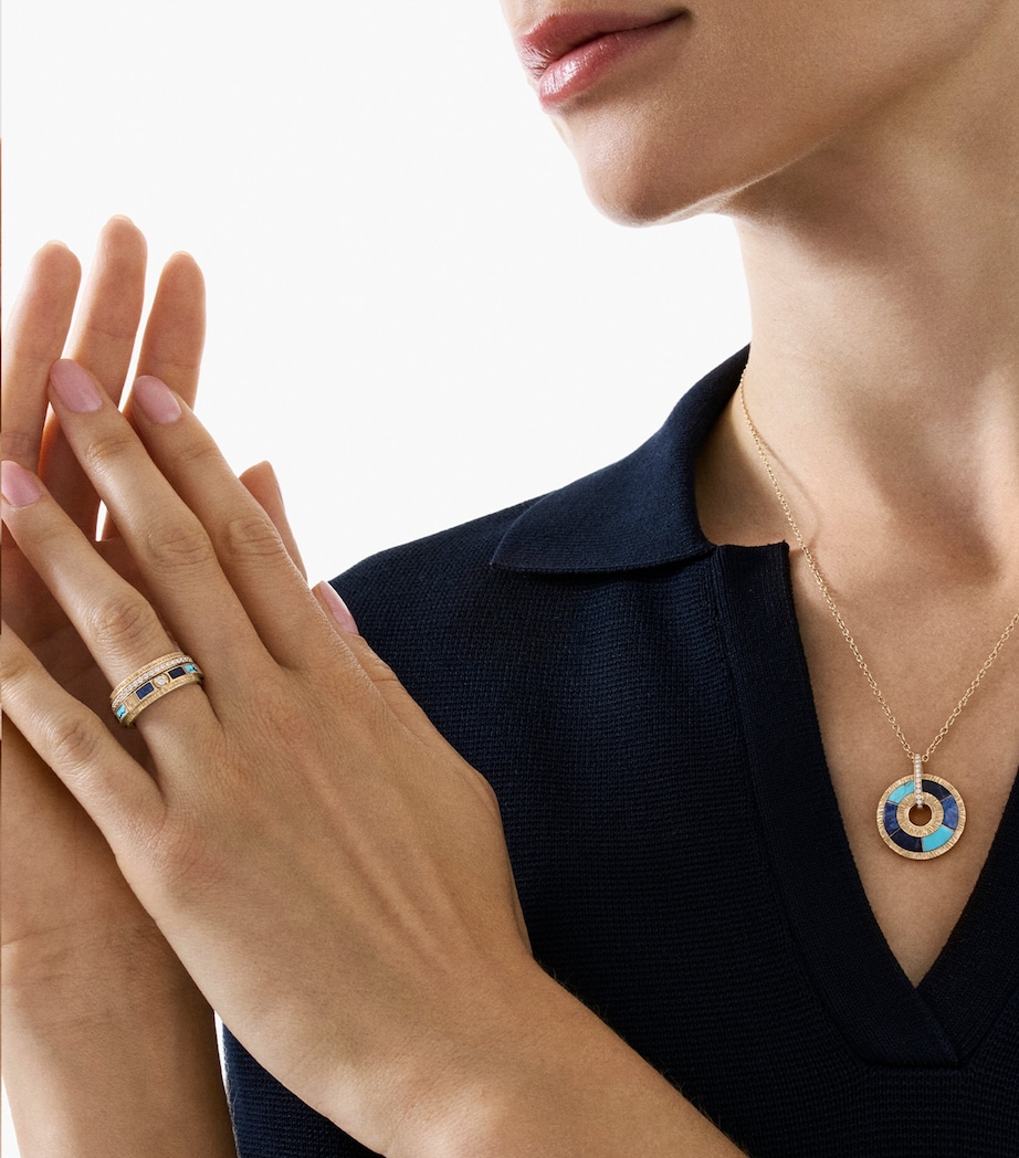 Piaget Rose Gold, Diamond, Turquoise, Sodalite and Dumortierite Possession Pendant Necklace Turquoise Image 3