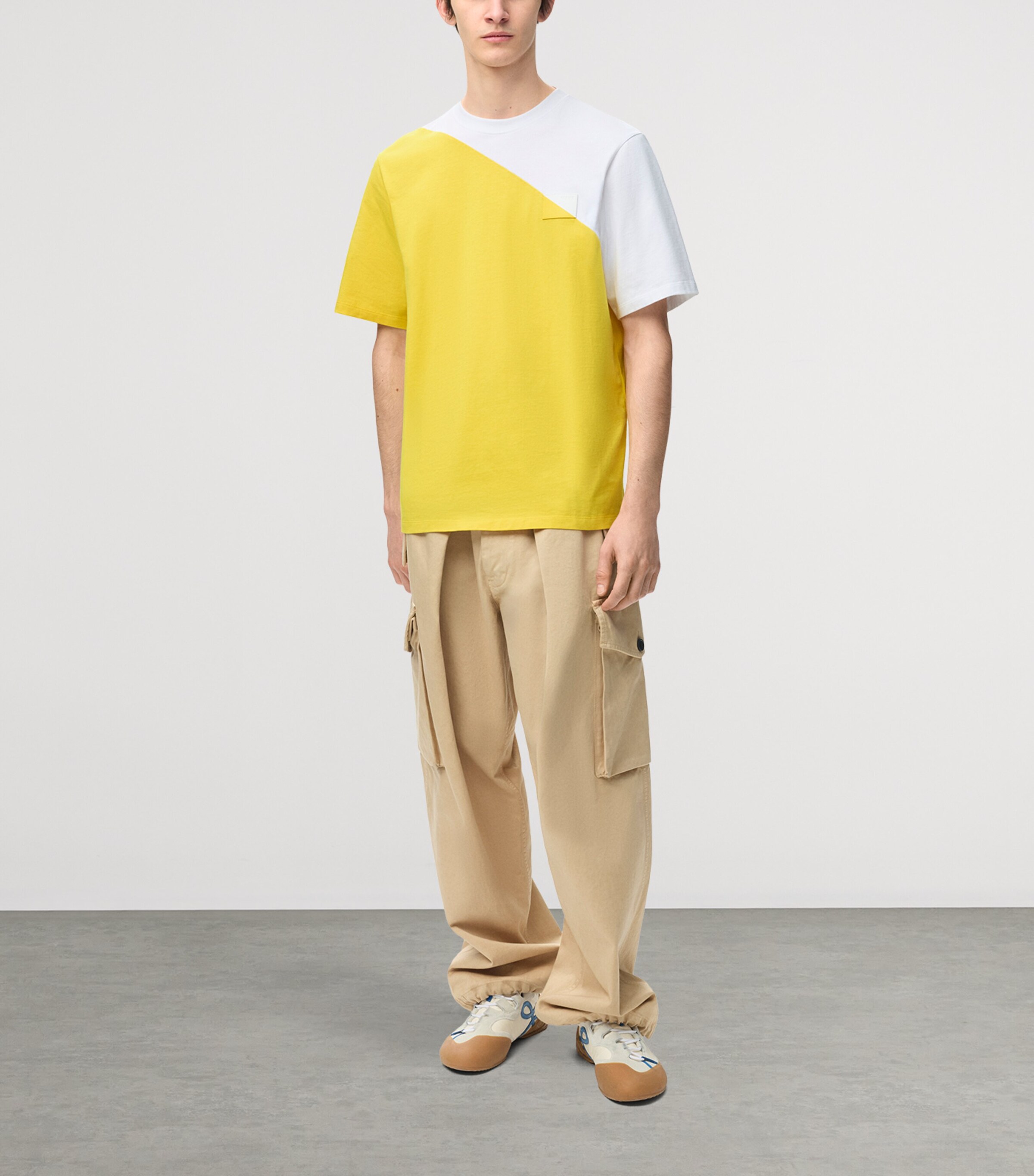LOEWE Mens Cotton Relaxed T-Shirt White/yellow Image 2