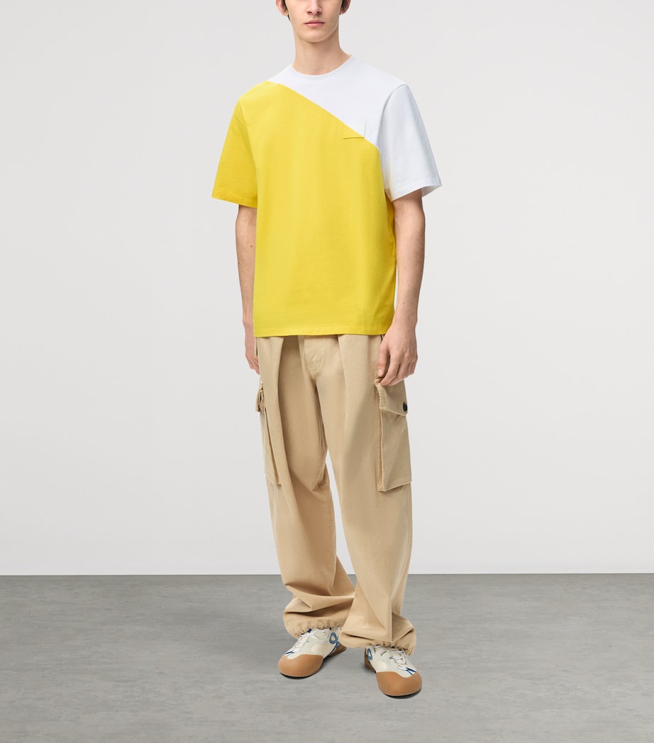 LOEWE Mens Cotton Relaxed T-Shirt White/yellow Image 2