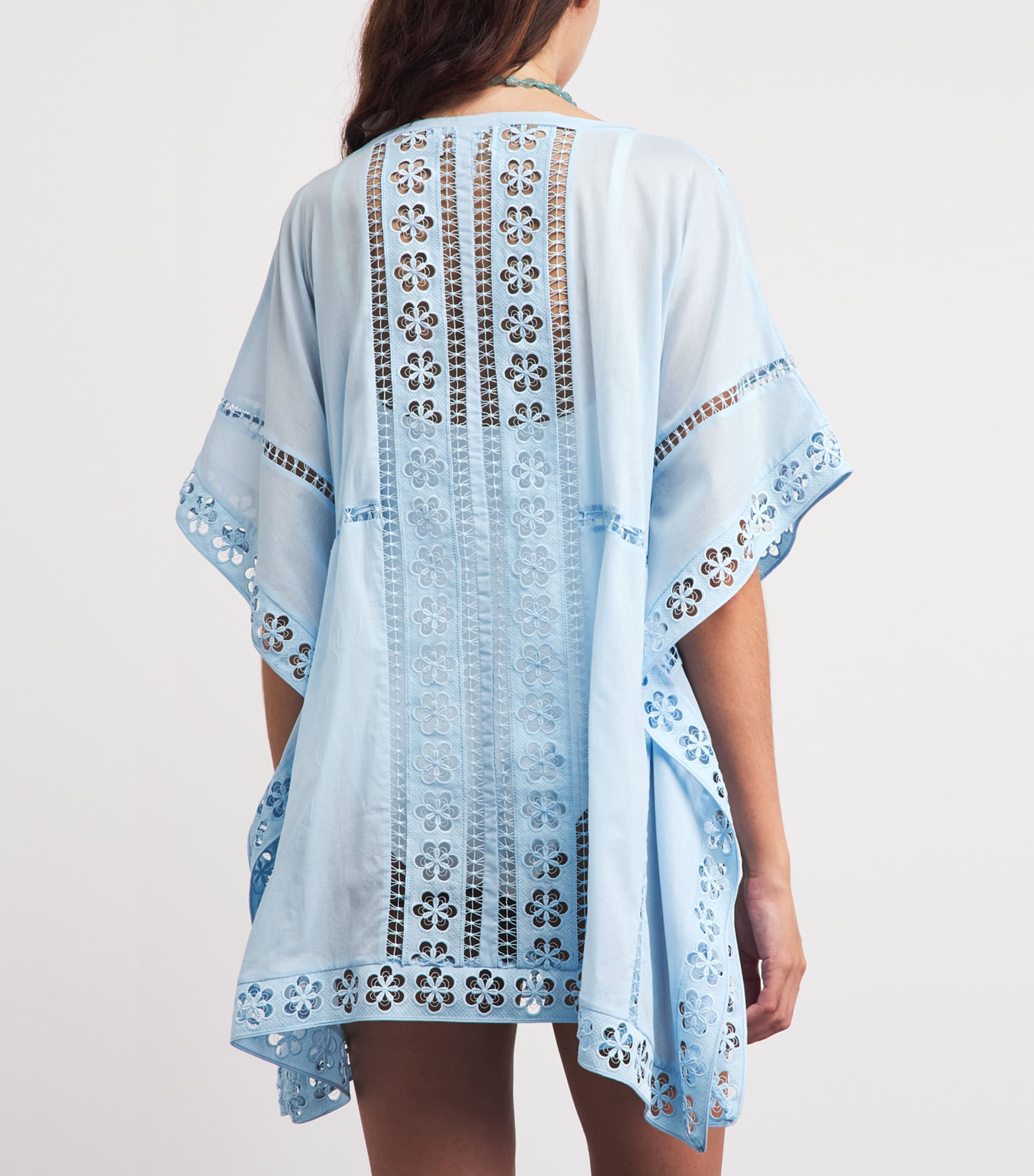 Charo Ruiz Ibiza Womens Cotton Voile Masie Kaftan Blue Artic Image 5