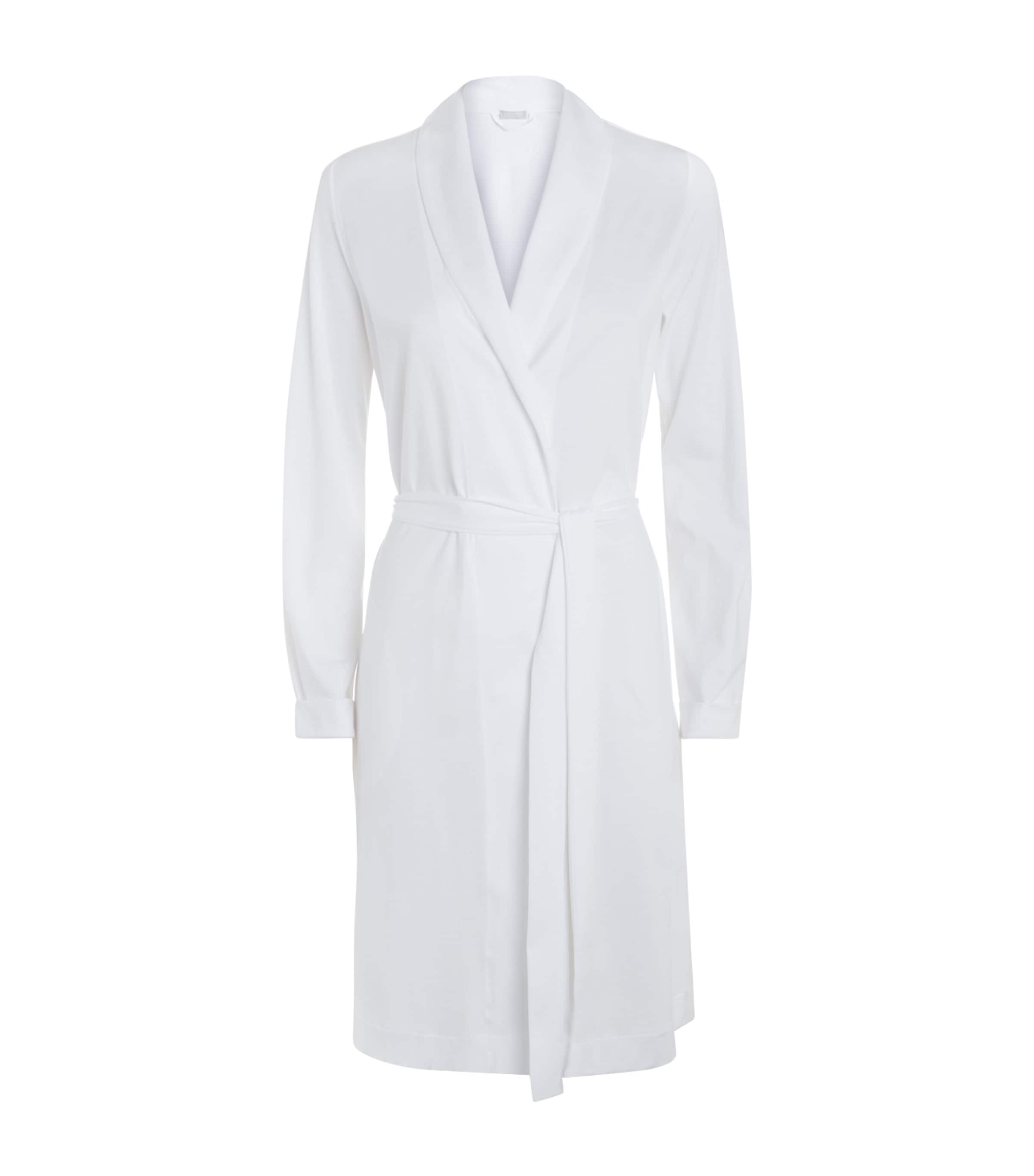 Hanro Short Cotton Robe | Women Clothing | Nightwear | Dressing Gowns | Designers | Hanro