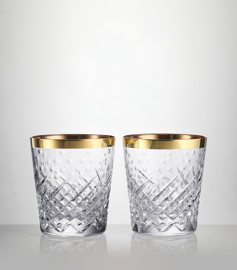 Set of 2 Gilded Crystal Celebrations Tumblers (340ml) CLEAR Image 3