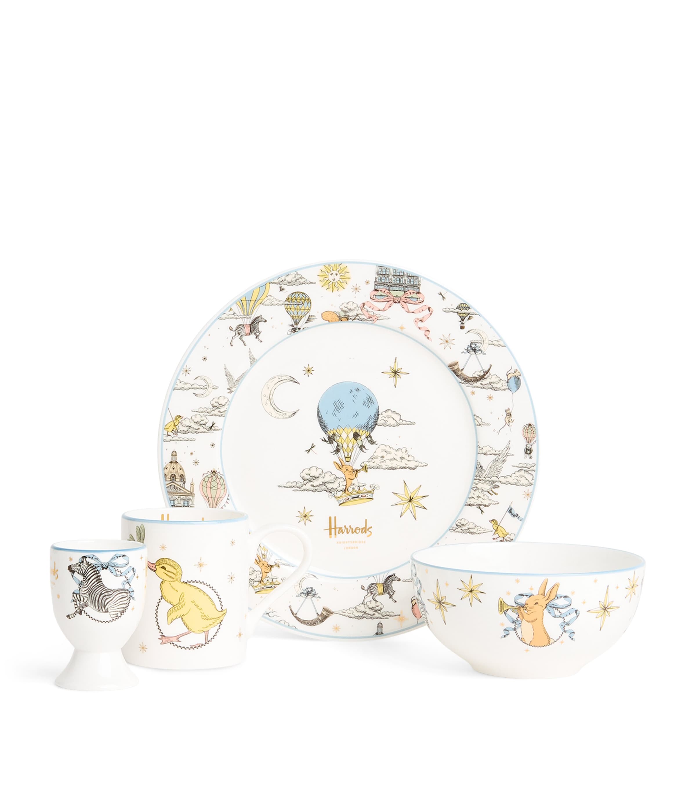 Balloon Print 4-Piece Breakfast Set