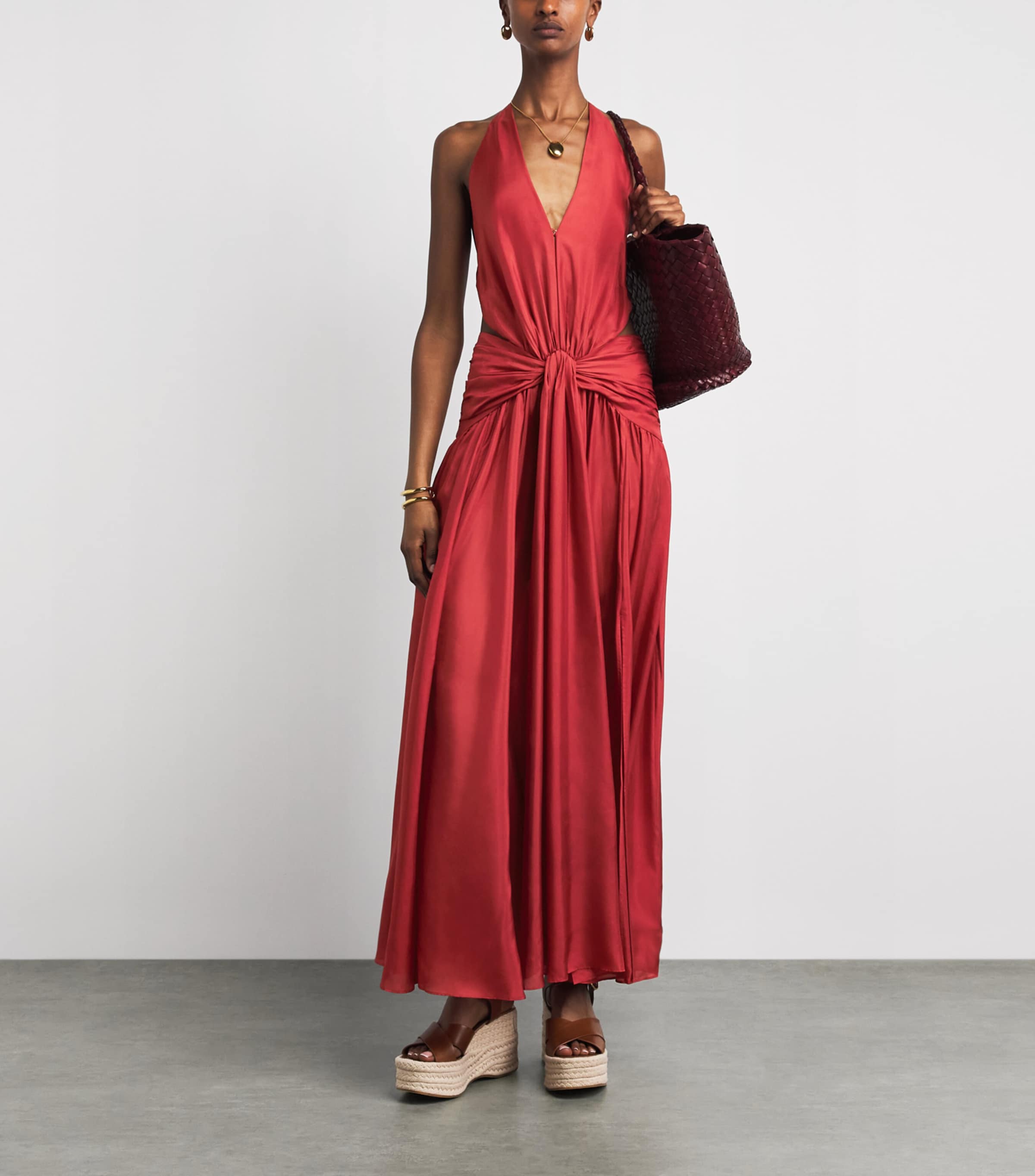 Zimmermann Womens Silk Indra Maxi Dress Ras Raspberry Image 2