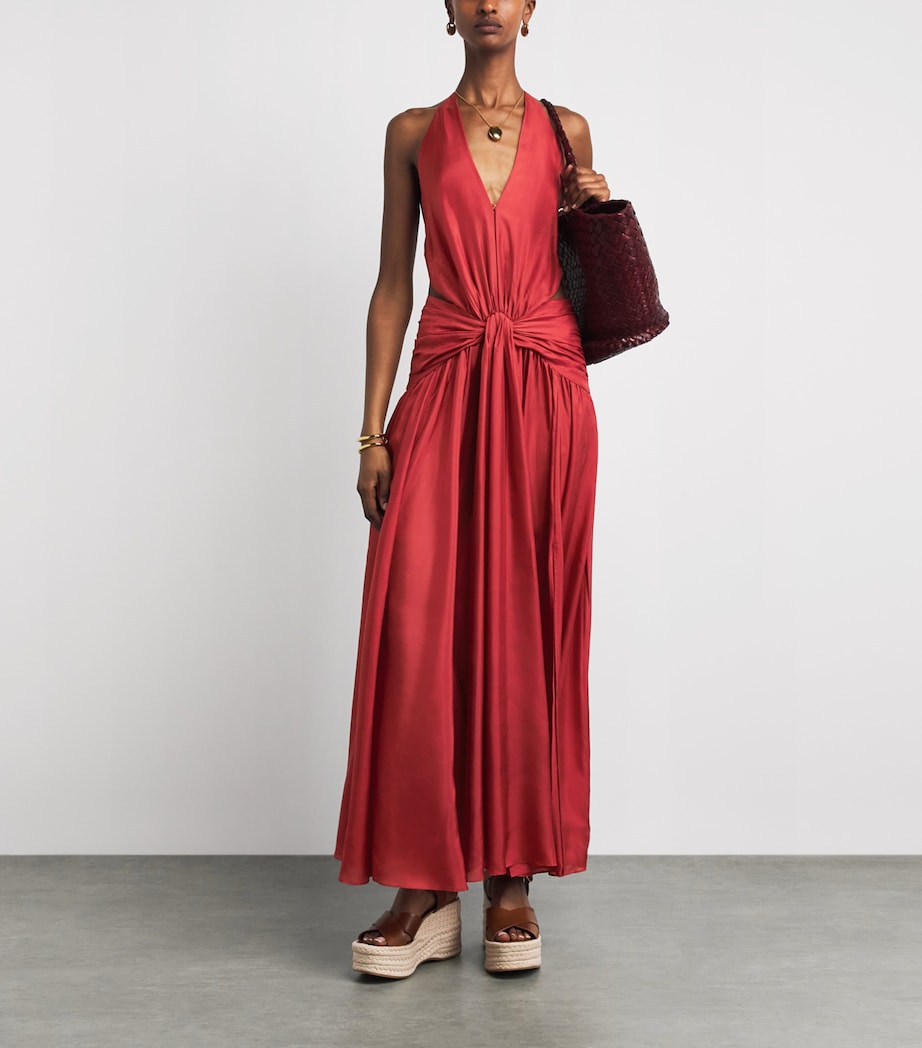 Zimmermann Womens Silk Indra Maxi Dress Ras Raspberry Image 2