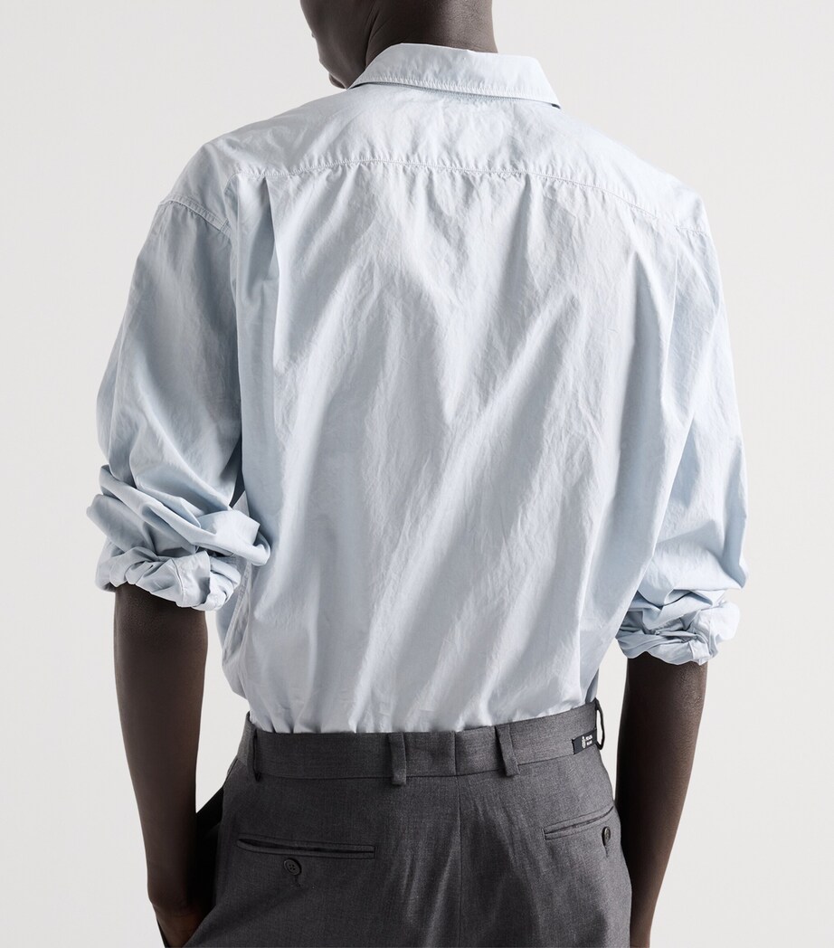Prada Mens Cotton Logo Shirt Grey Image 5
