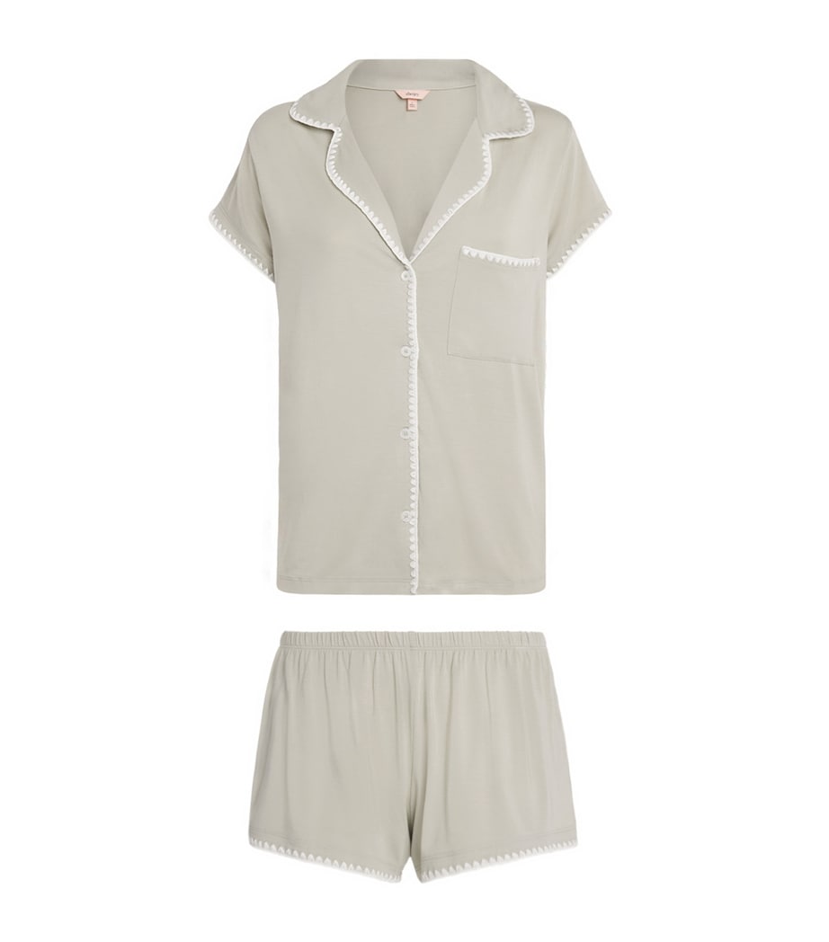 Eberjey Womens Frida Short Pyjama Set Sandstone/ivory Image 1