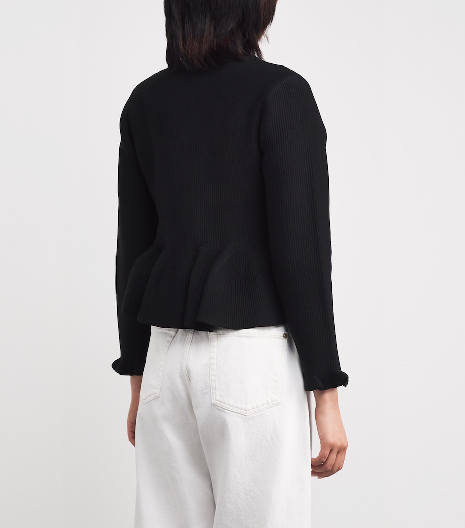 Peplum Cardigan BLACK Image 4