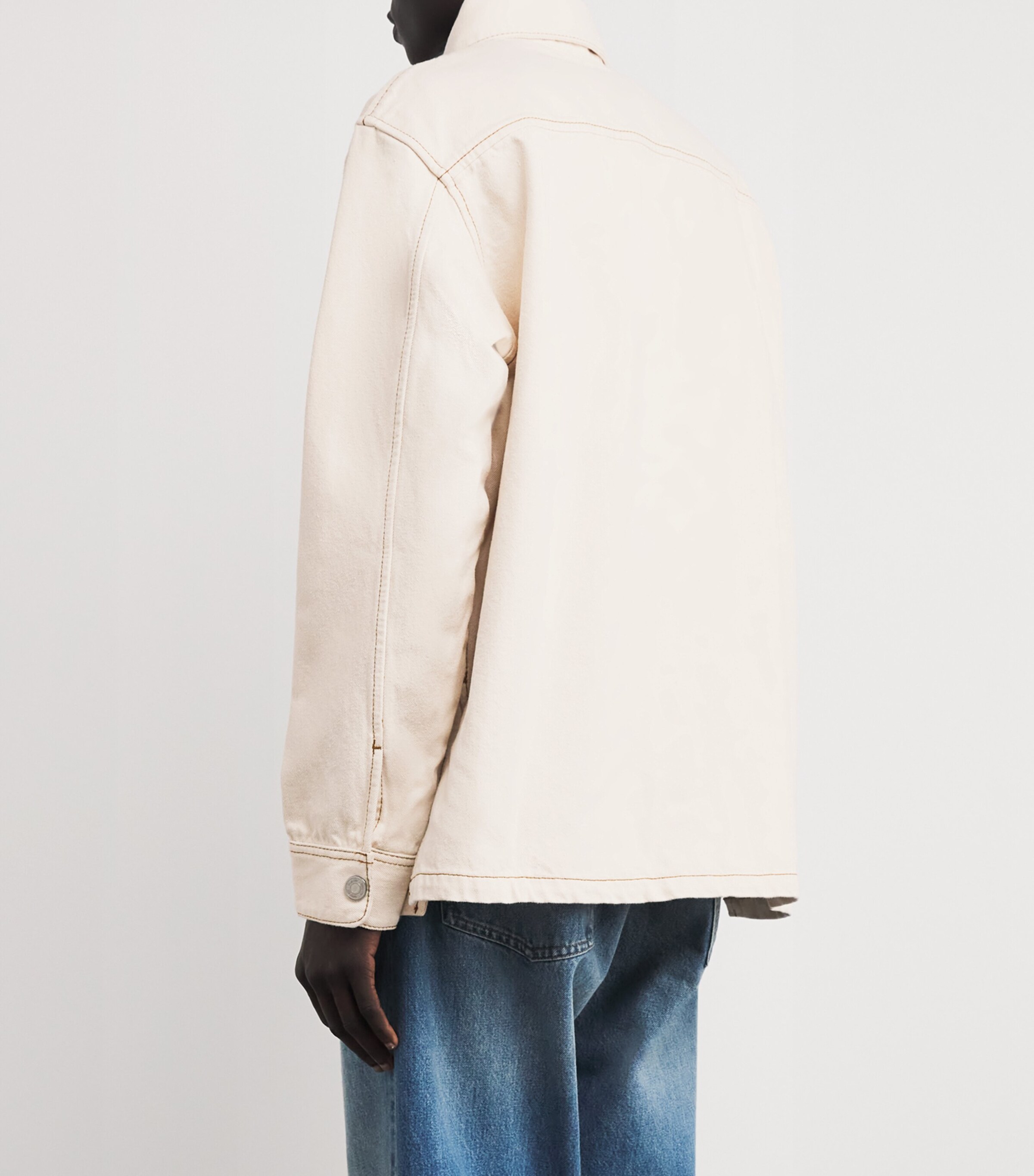 AMI Paris Mens Cotton Ami De Coeur Overshirt Blanc Image 4