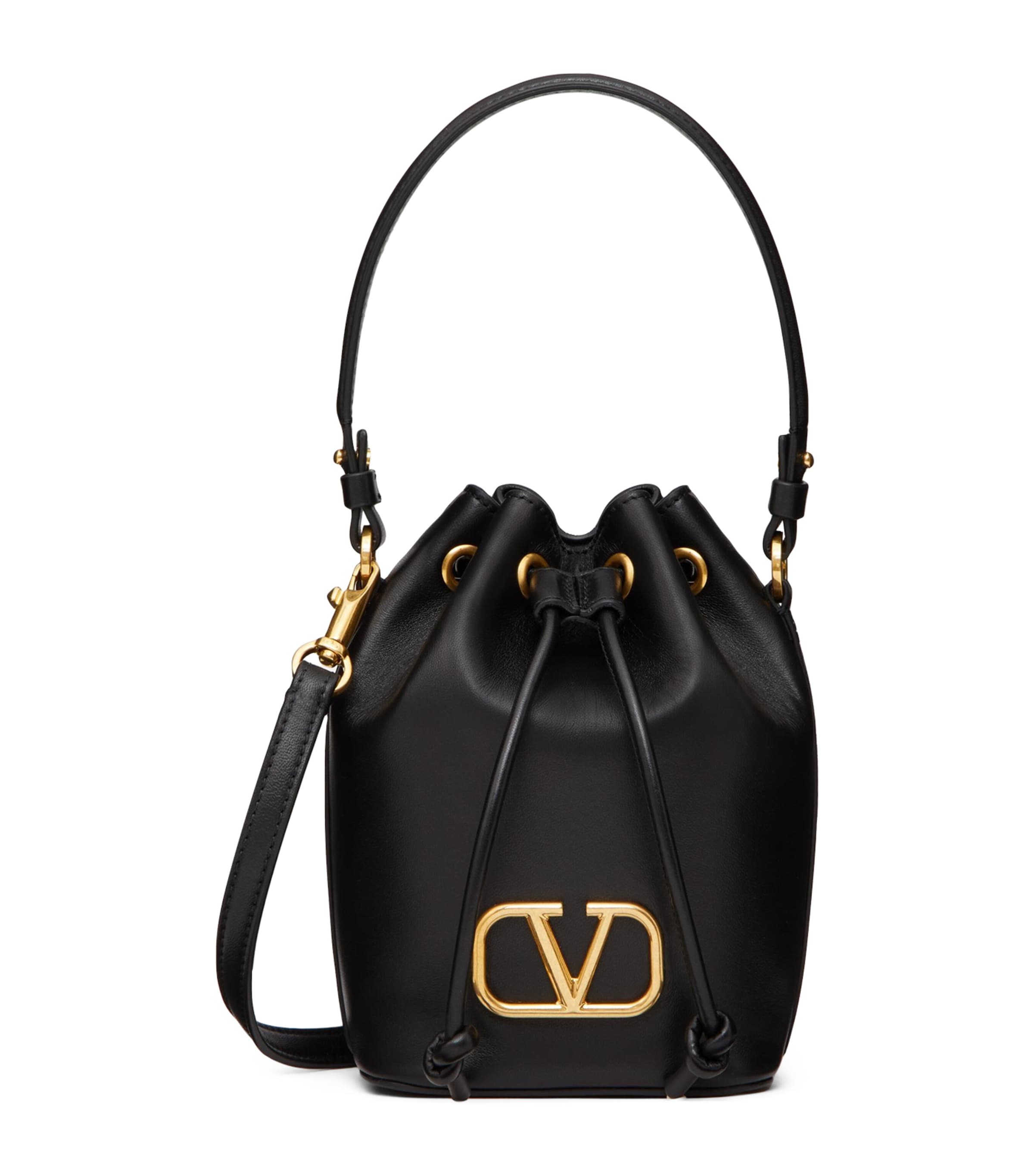 Valentino Garavani Mini Vlogo Signature Bucket Bag In Nappa Leather Woman Black Uni In Black