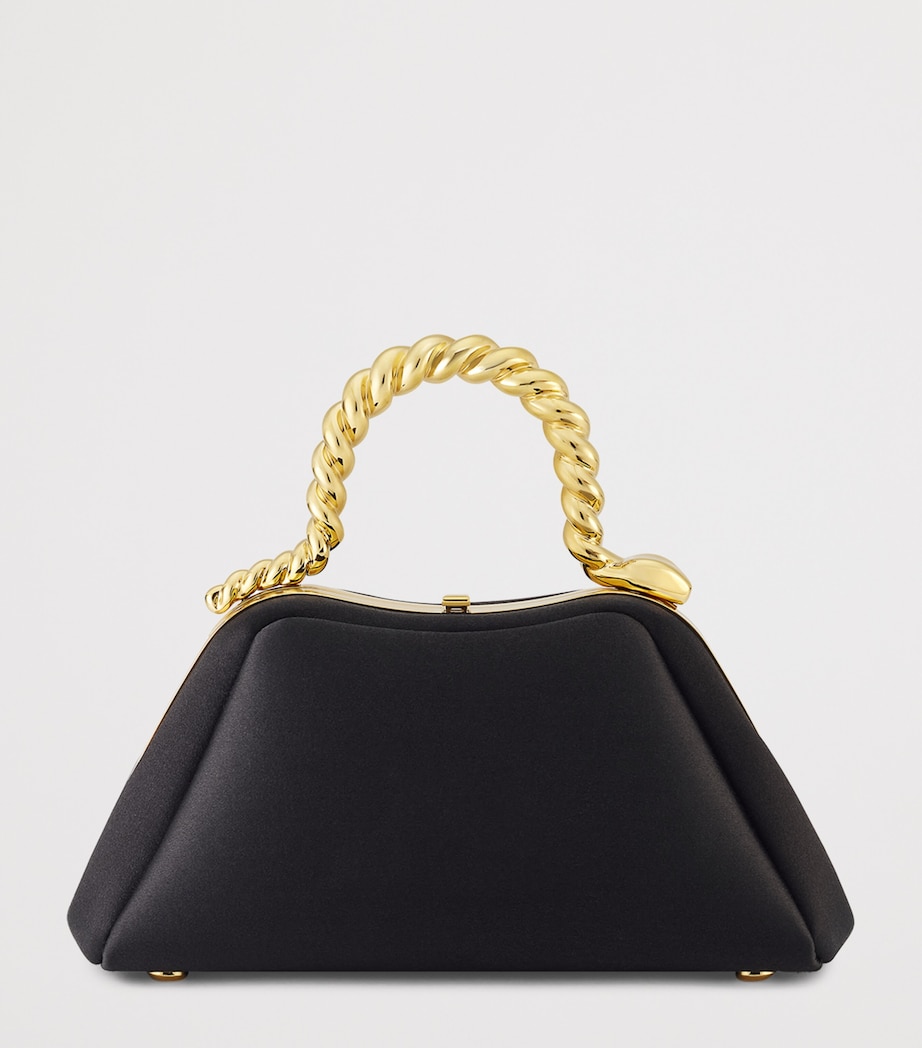 x Geraldine Guyot Mini Satin Serpentine Top-Handle Bag BLACK Image 2