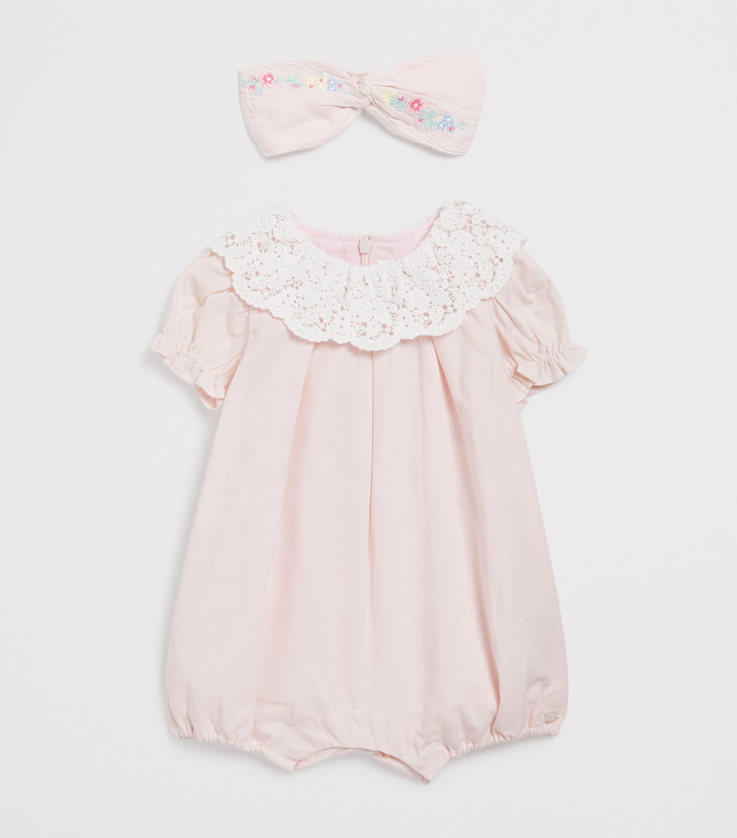 Linen Embroidered Headband 31ROSE PÂLE Image 3