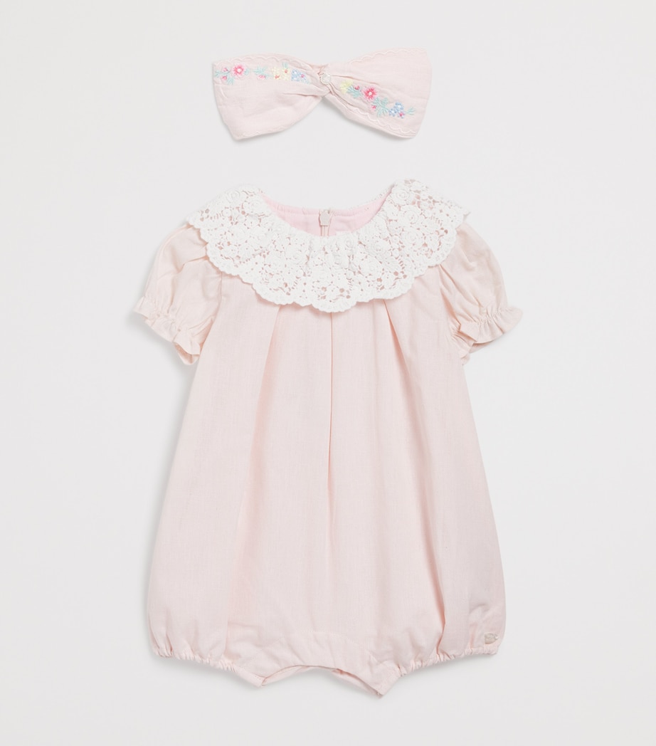 Linen Embroidered Headband 31ROSE PÂLE Image 3