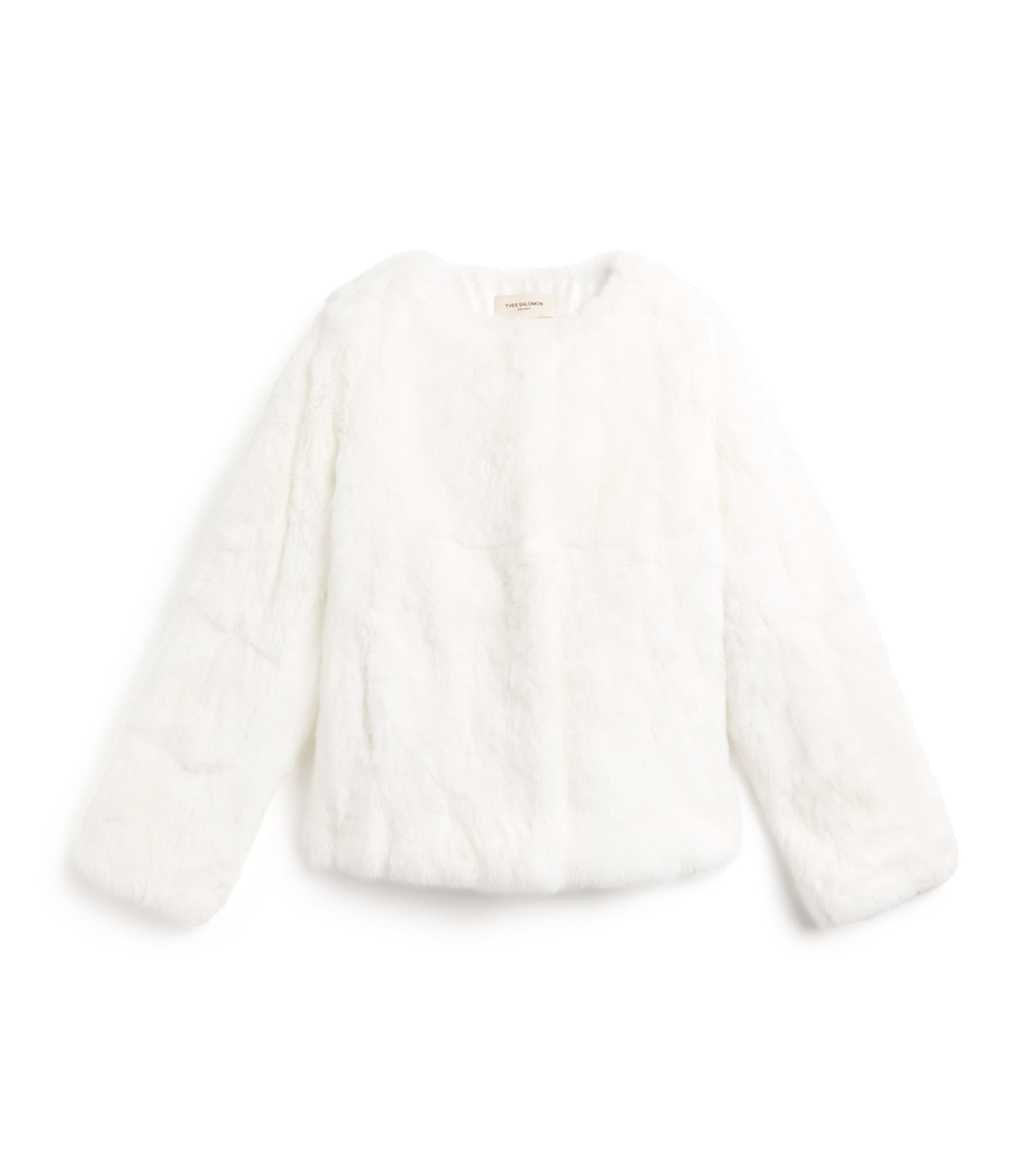 Yves Salomon Enfant Rabbit Fur Coat In White