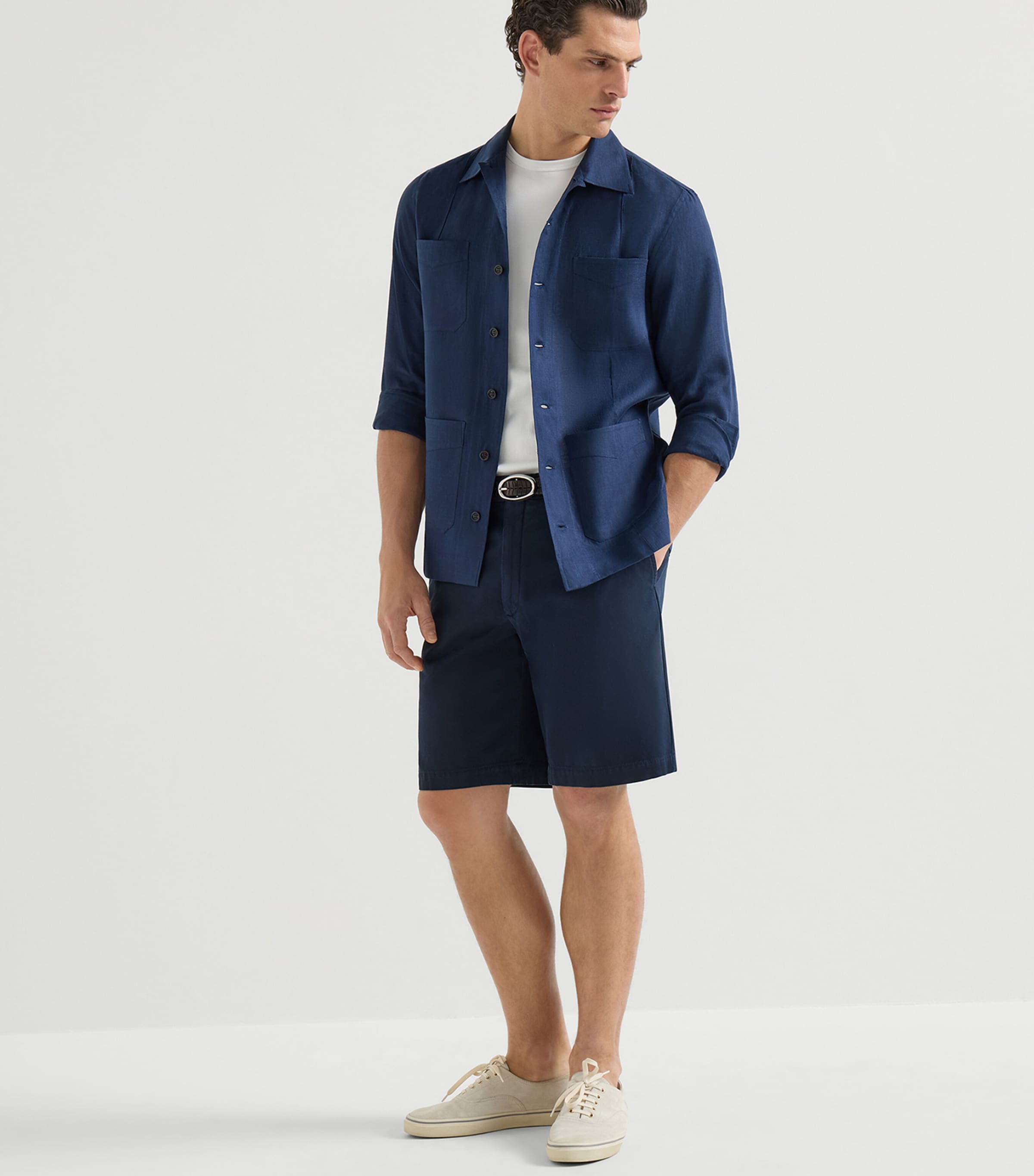 Brunello Cucinelli Mens Linen Shirt Image 2