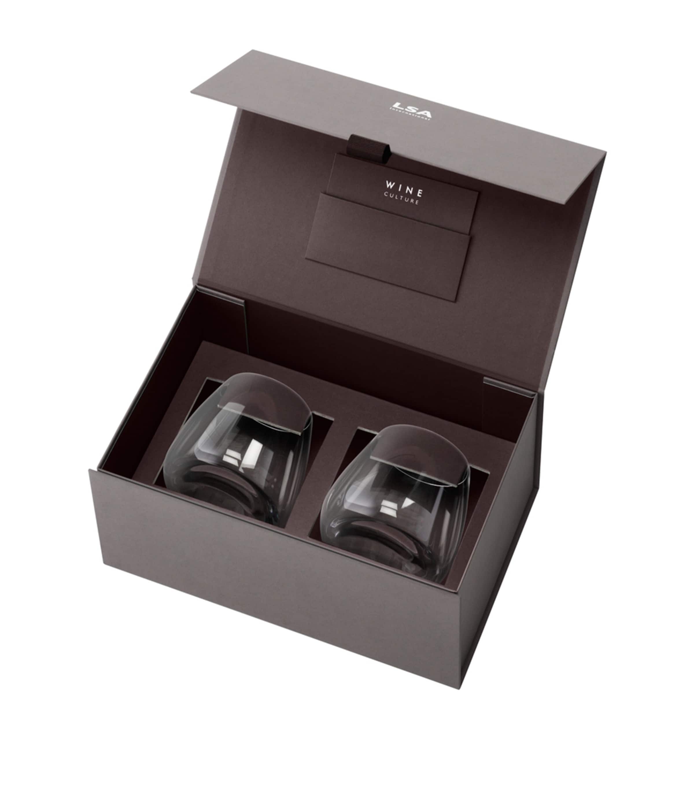 Set of 2 Wine Culture Stemless Wine Glasses (385ml) CLEAR Image 4