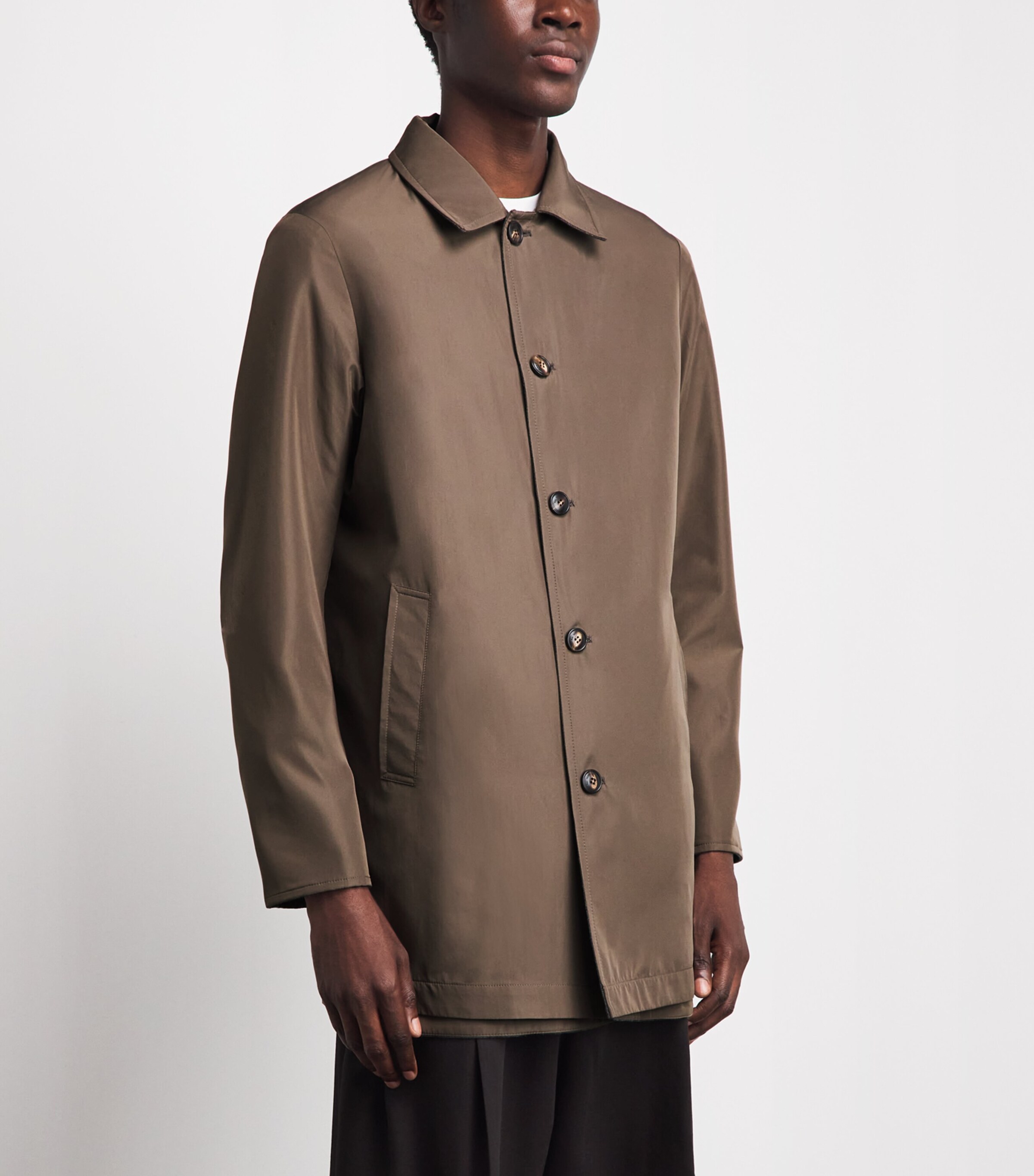 Pal Zileri Mens Wool Reversible Overcoat Light Brown Image 6