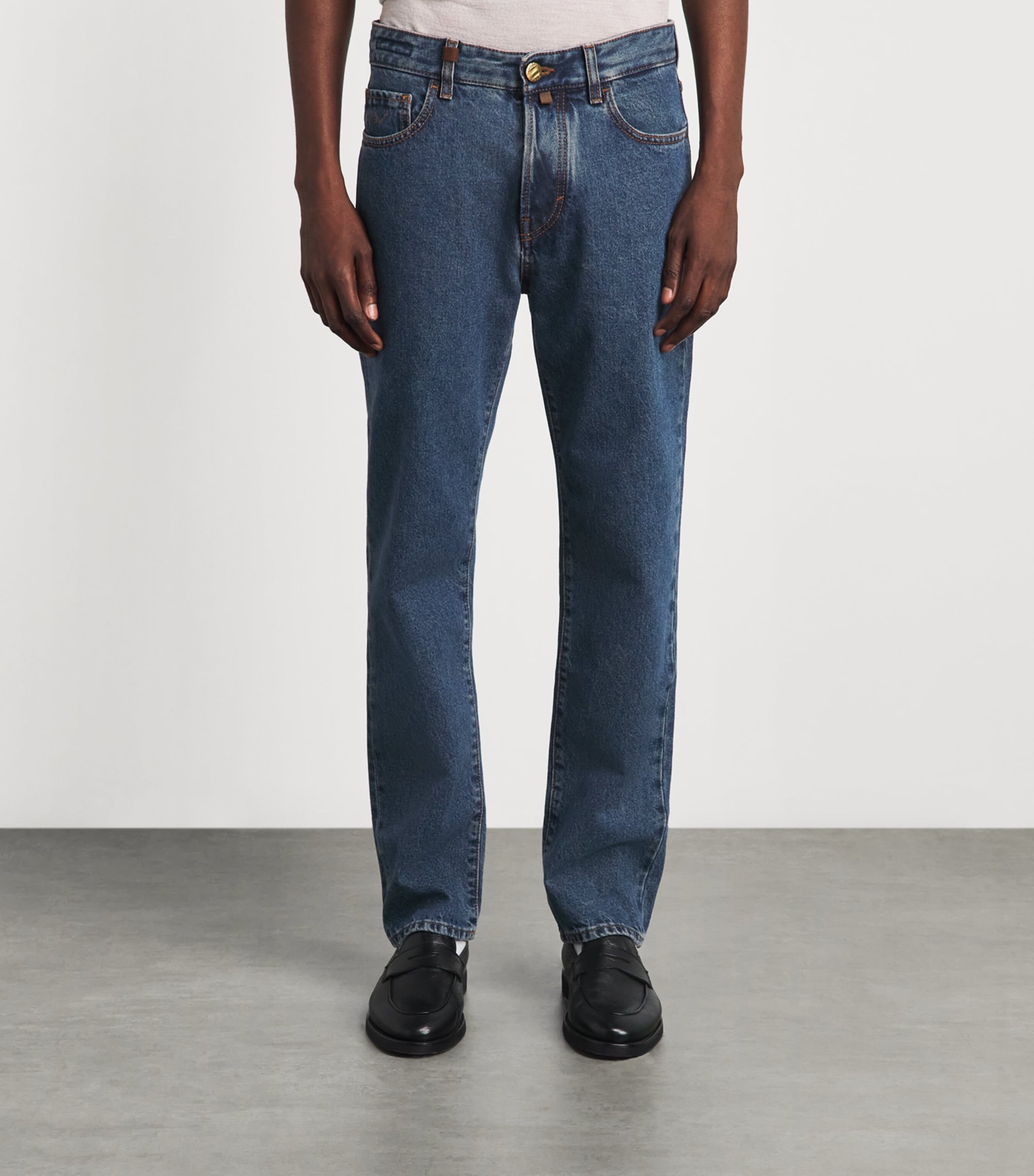 Jacob Cohën Mens Edo Straight Jeans Stone Med Blu Image 4