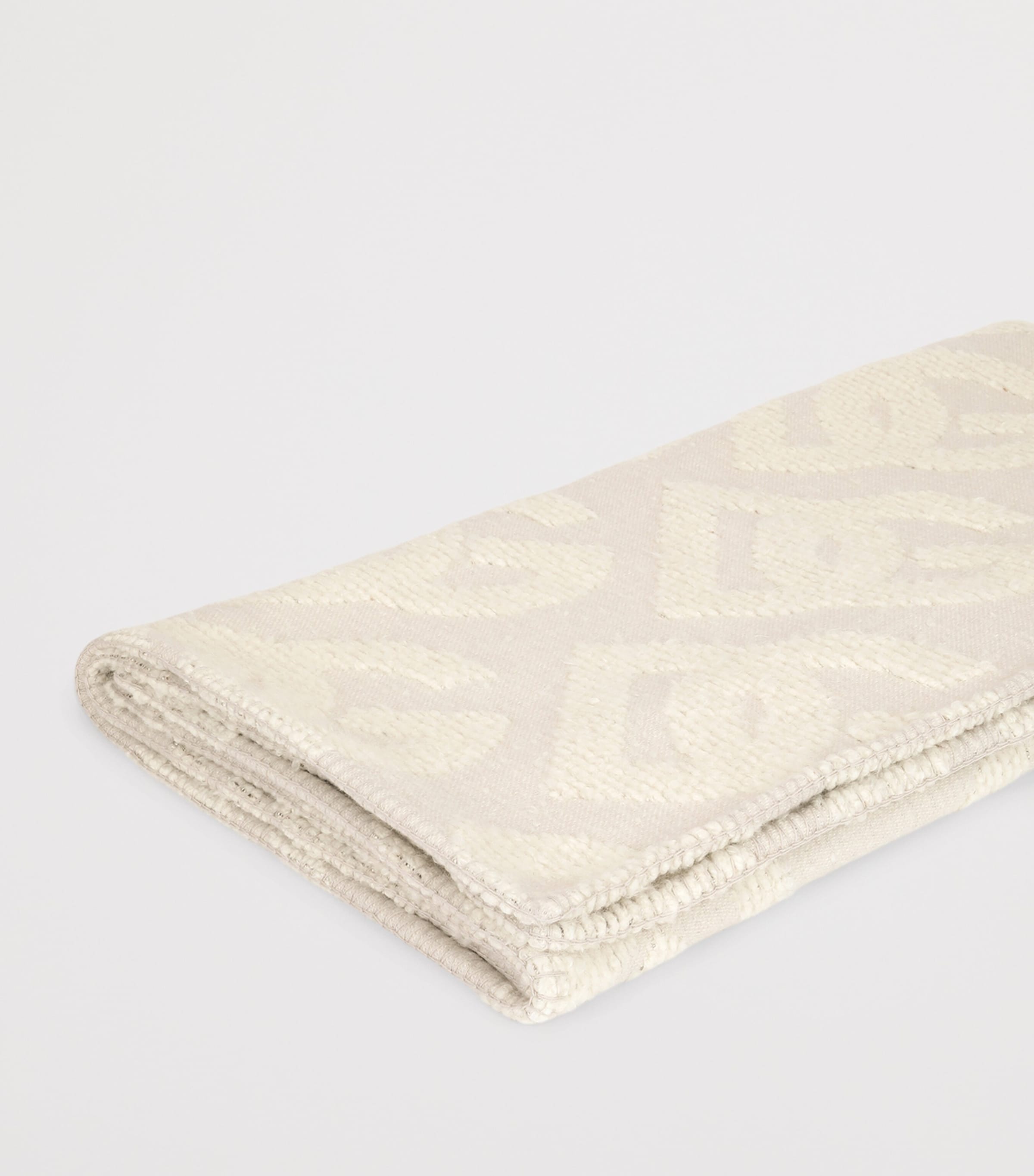 Wool-Cashmere-Silk Logo Throw (140cm x 180cm) U0060-GRIGIO CHIARO Image 4