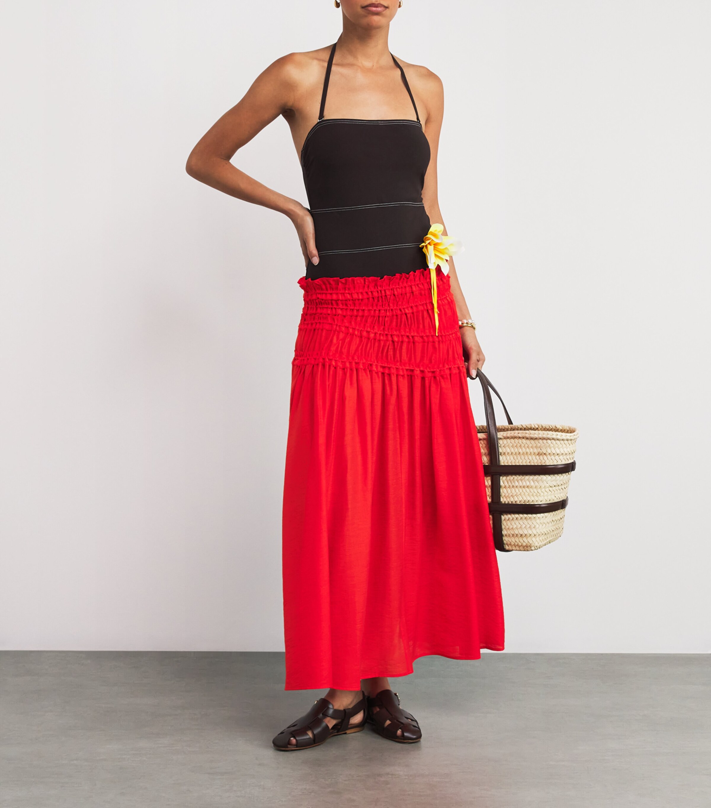 【関税&送料込】Tory Burch Satin Midi Skirt satin-skirt-front.