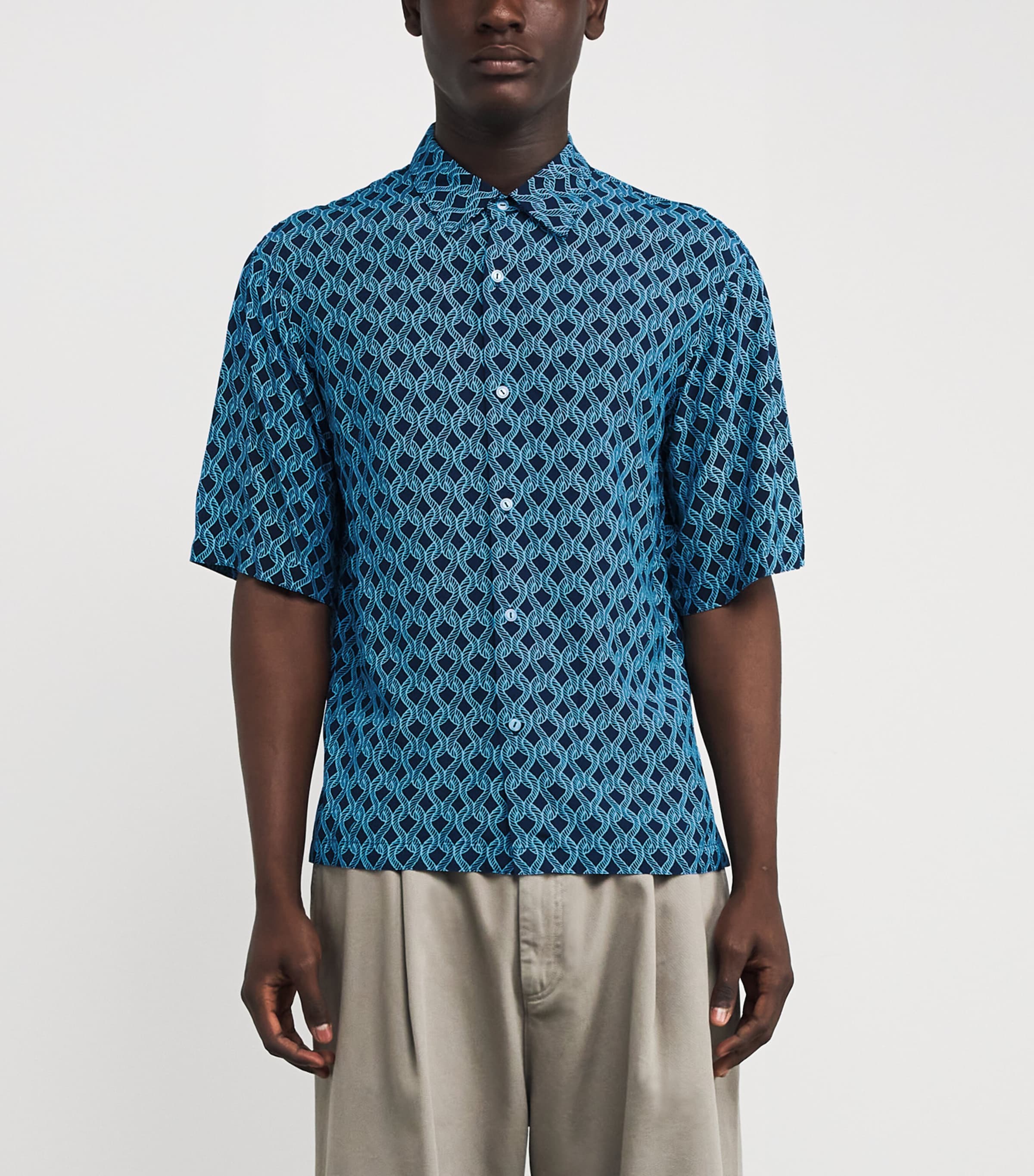 Rope-Print Shirt NAVY BLUE Image 3