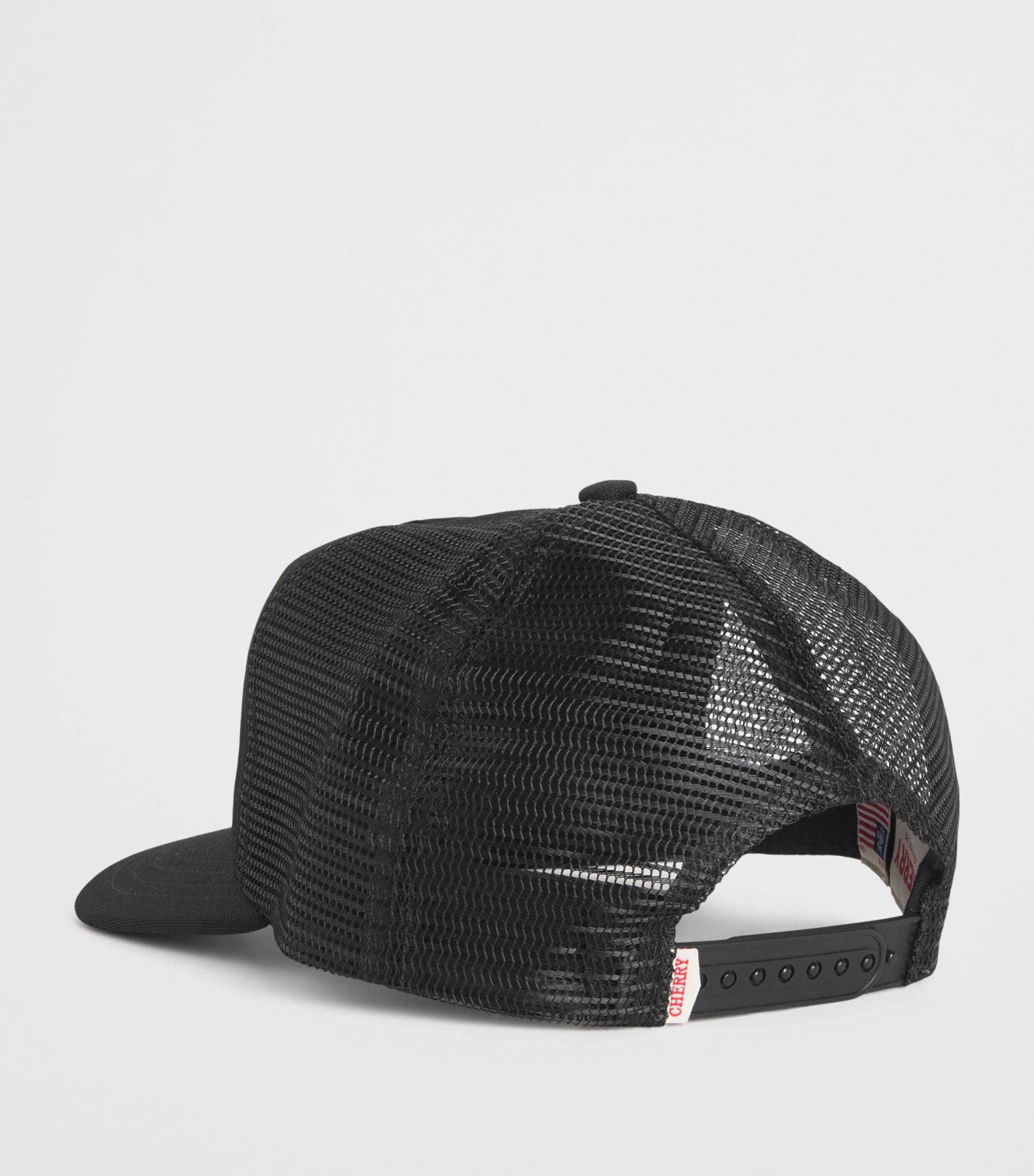 Canvas Logo Embroidery Trucker Cap BLACK Image 2