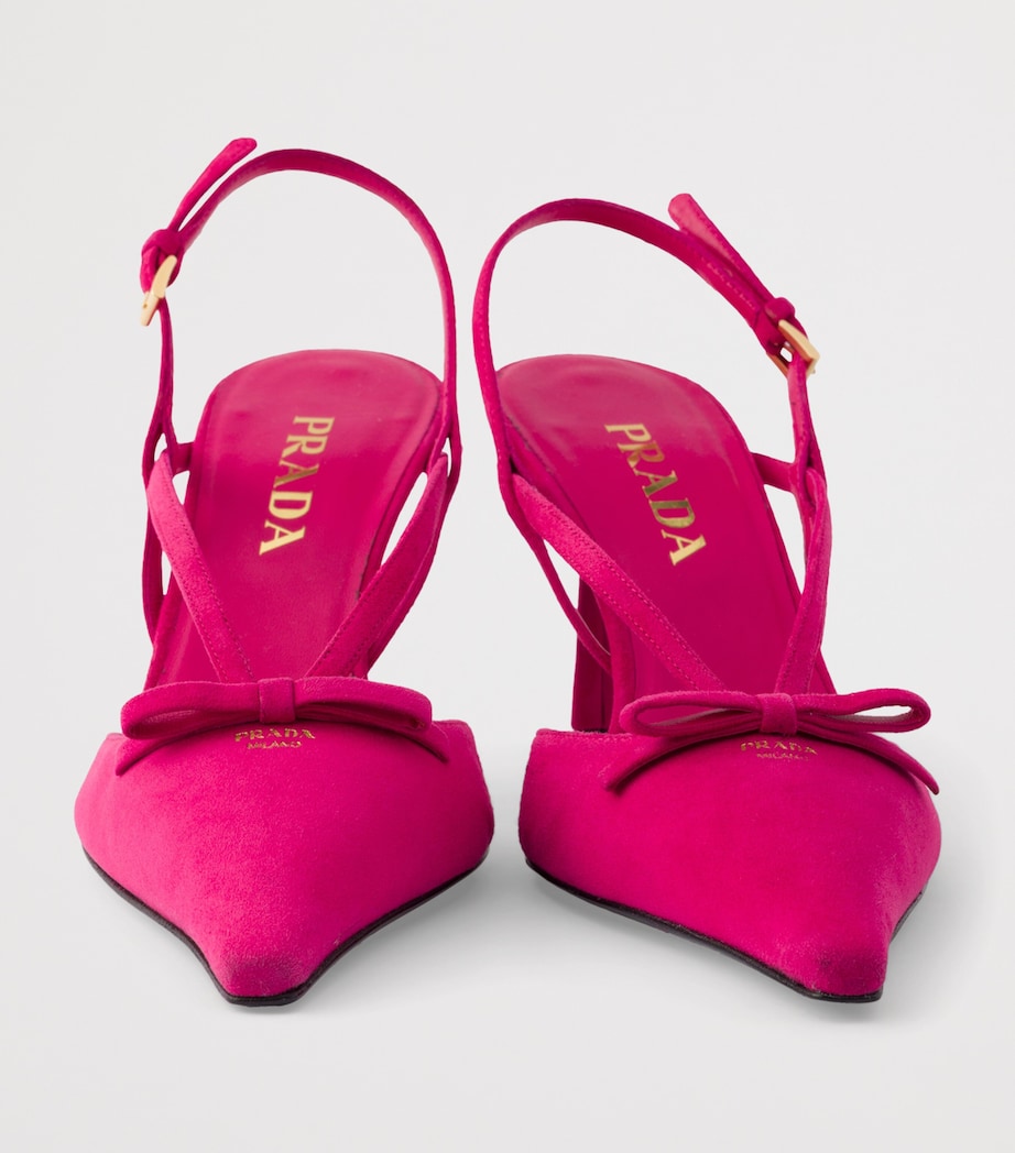 Prada Suede Slingback Pumps 75 Pink Image 6