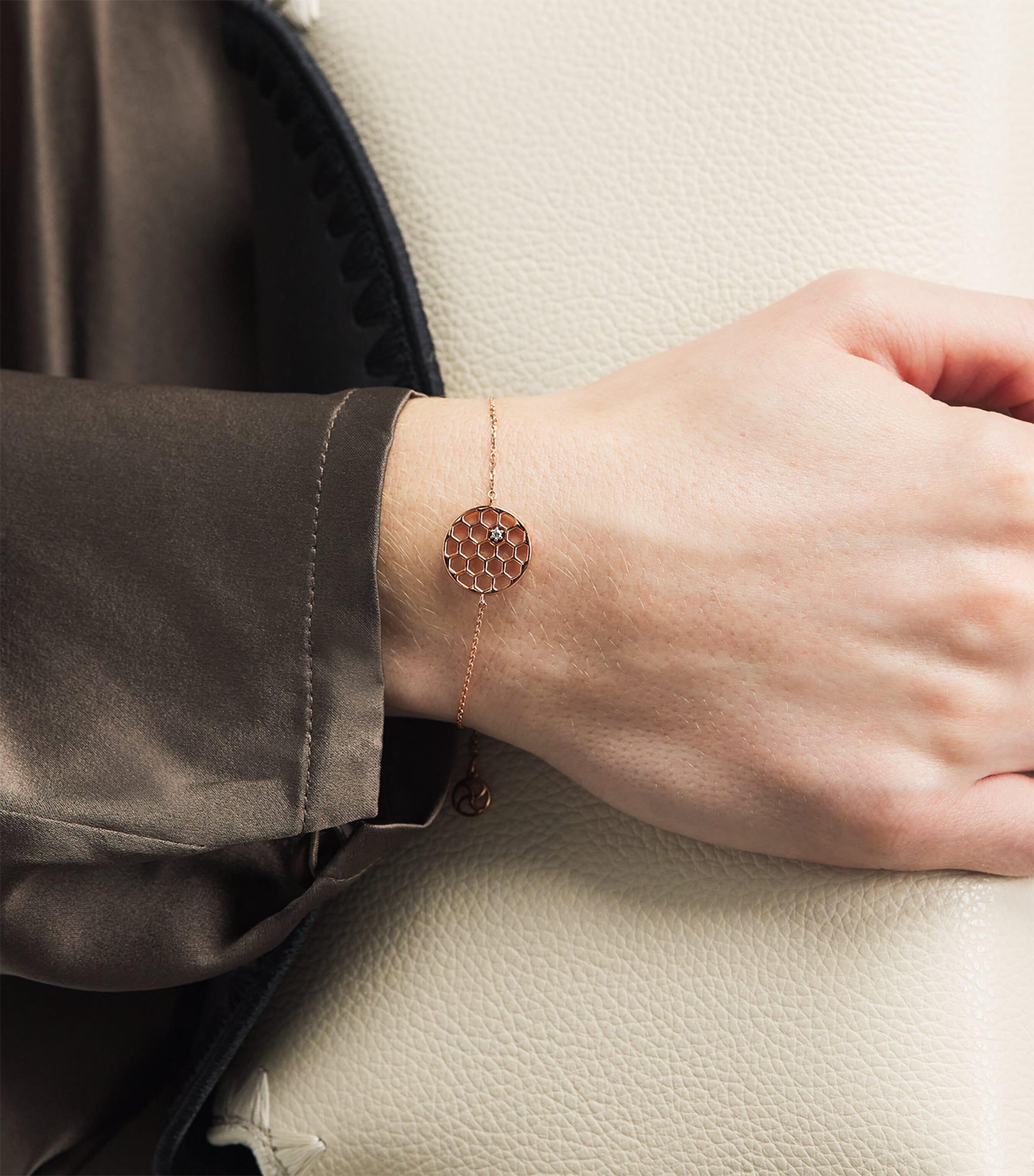 Rose Gold and Diamond Honeycomb Bracelet ROSE GOLD Image 2