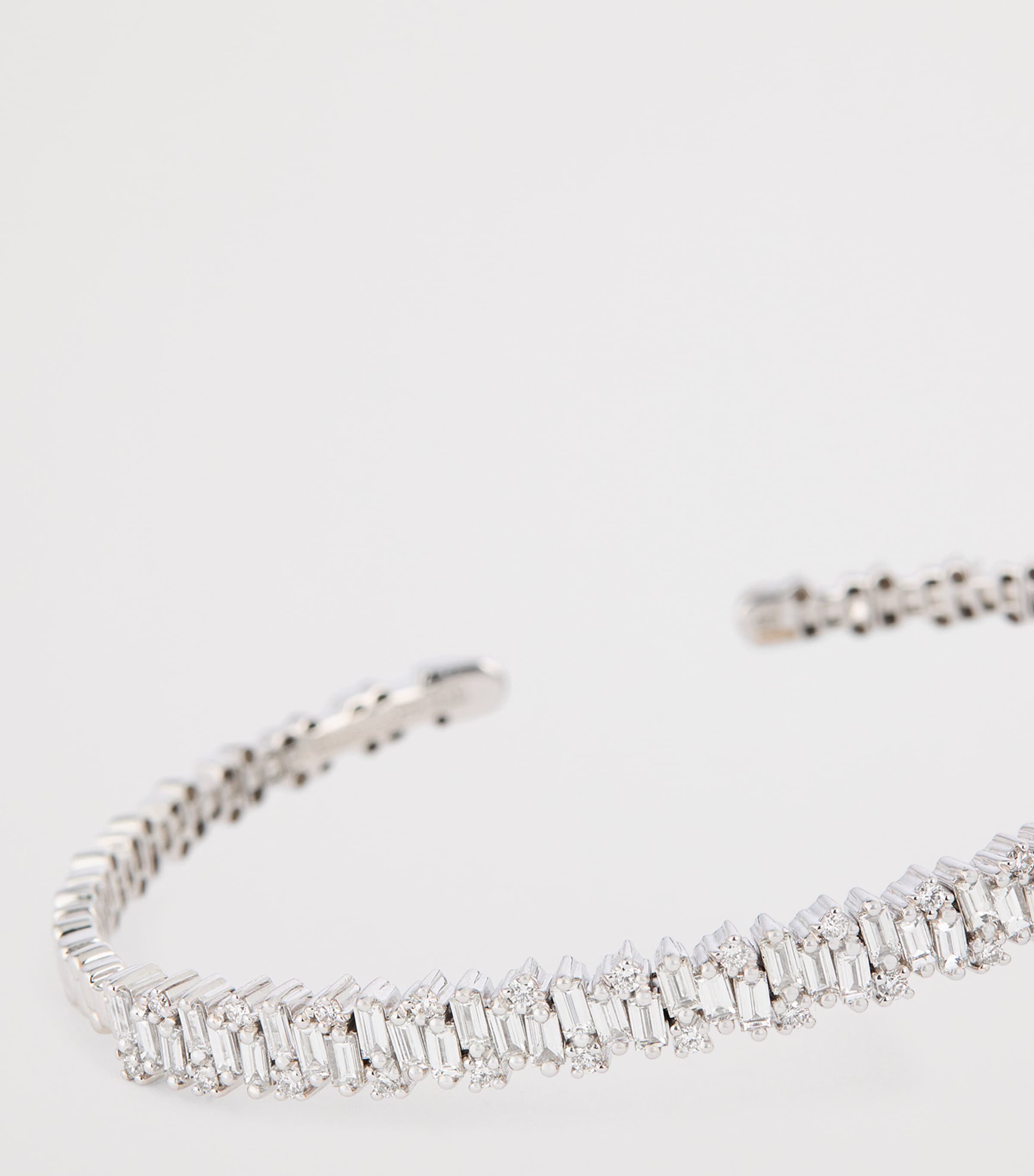 Small White Gold and Diamond Classic Fireworks Bangle 18K WG/WD Image 6