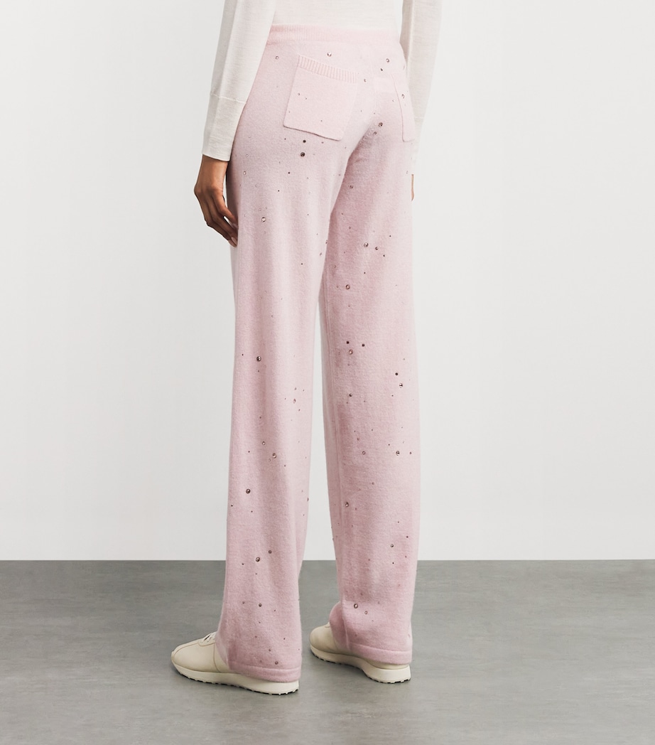 Cashmere Crystal-Embellished Sweatpants PINK SORBET/VIN Image 4
