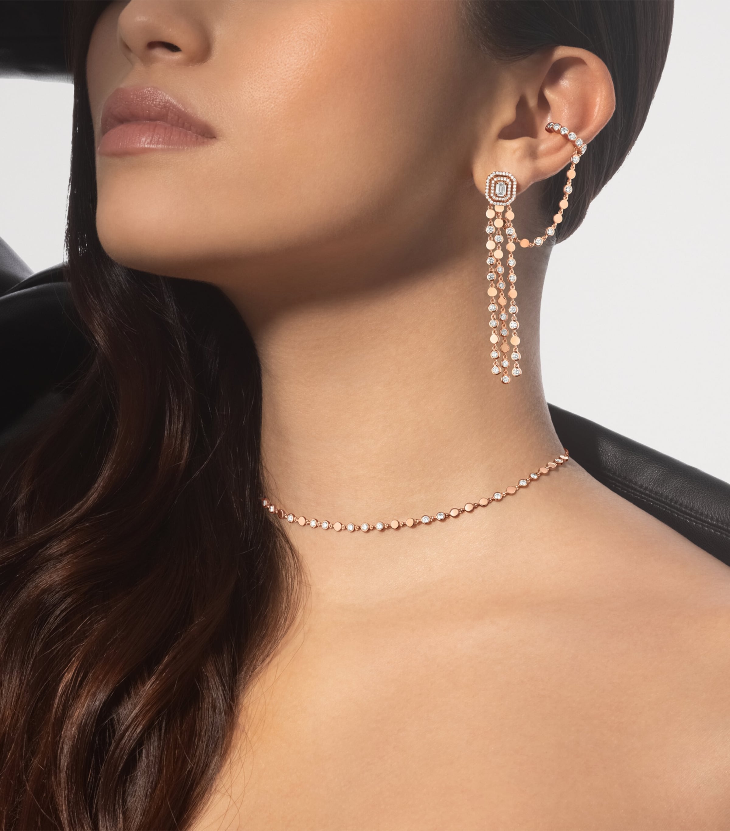 Messika D-Vibes Pink Gold and  Diamond Necklace (1.00ct) Pink Gold Image 2