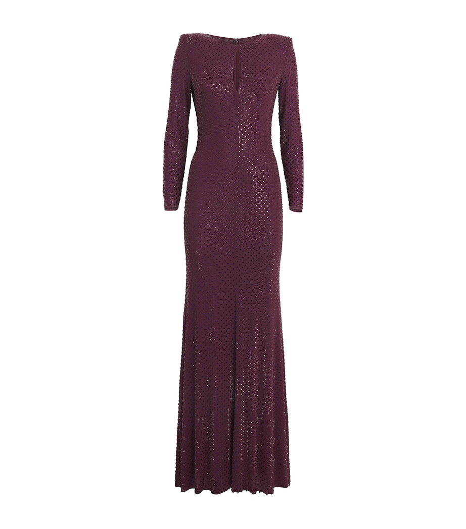 Crystal Long-Sleeve Maxi Dress BURGUNDY Image 1