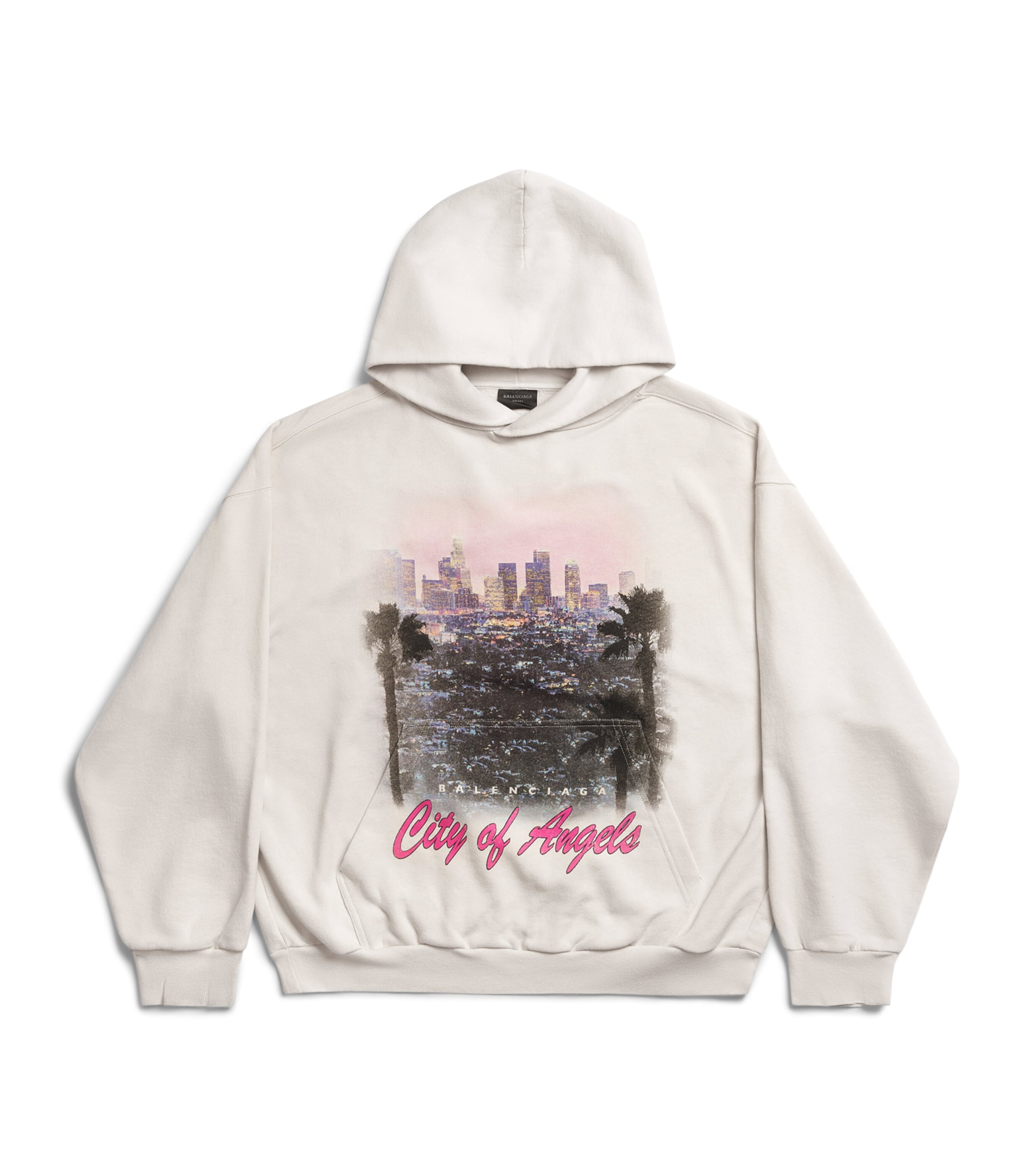 Balenciaga Cotton Graphic Hoodie In White