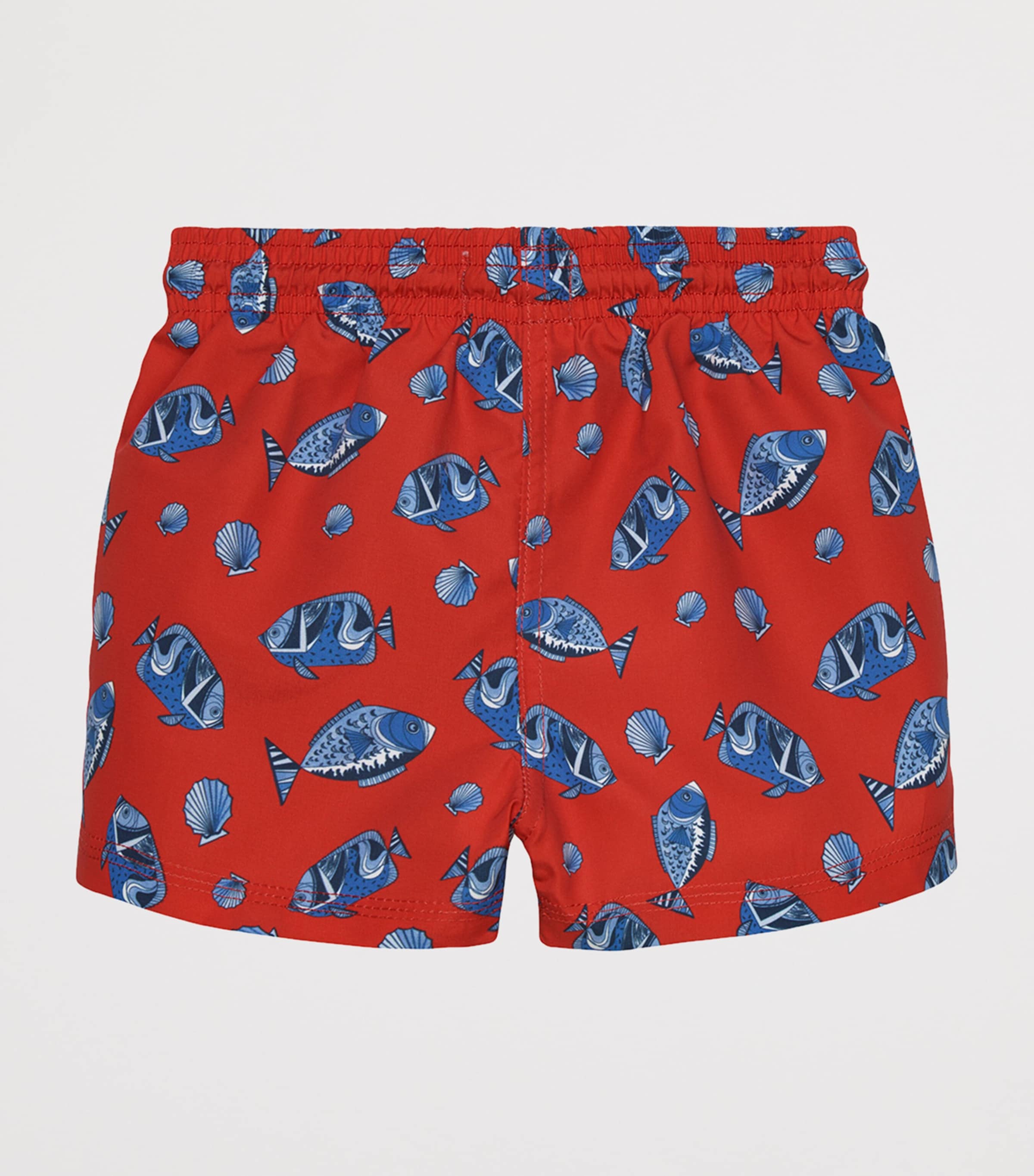 Trotters Fish Print Swim Shorts (3-24 Months) Red/fish Image 2
