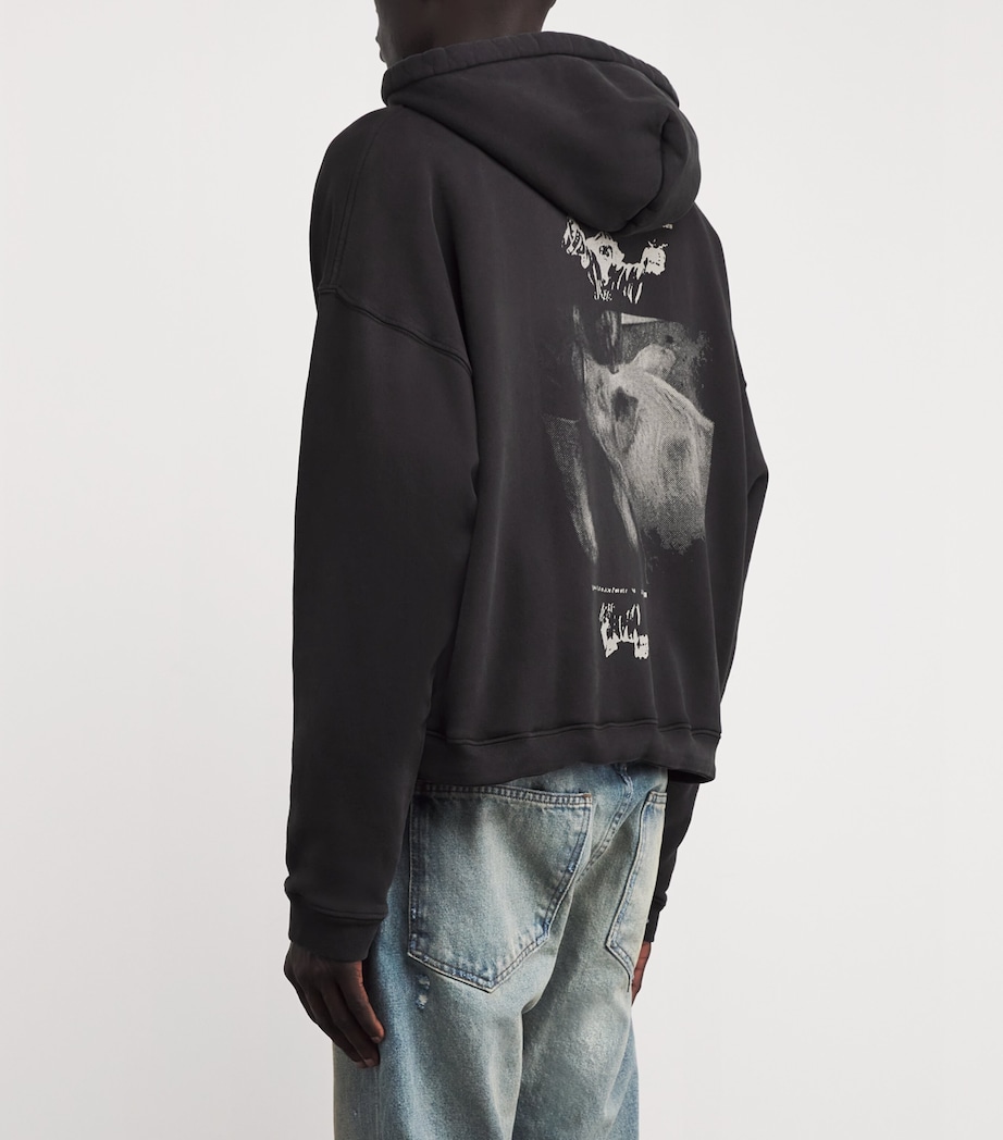 Enfants Riches Déprimés Mens Cotton Benny’s Video Hoodie Faded Black Image 4
