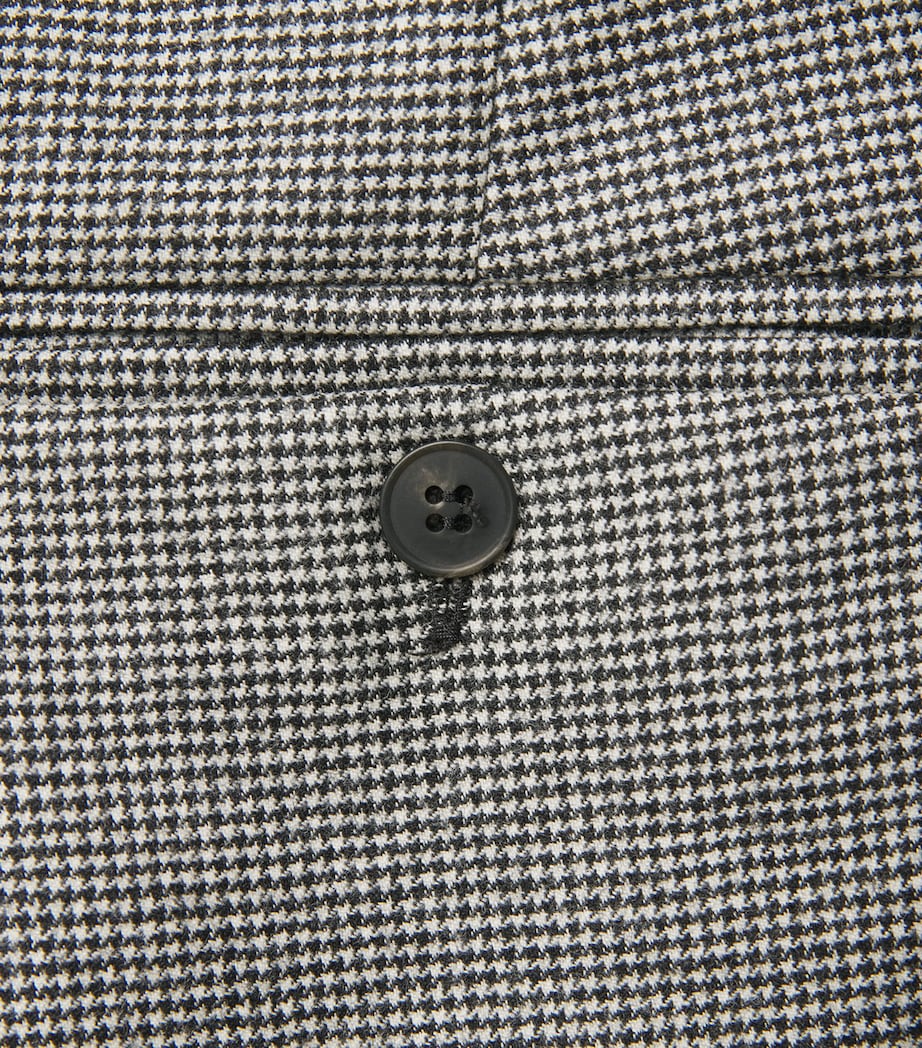 Virgin Wool Houndstooth Tailored Trousers BLACK Image 5