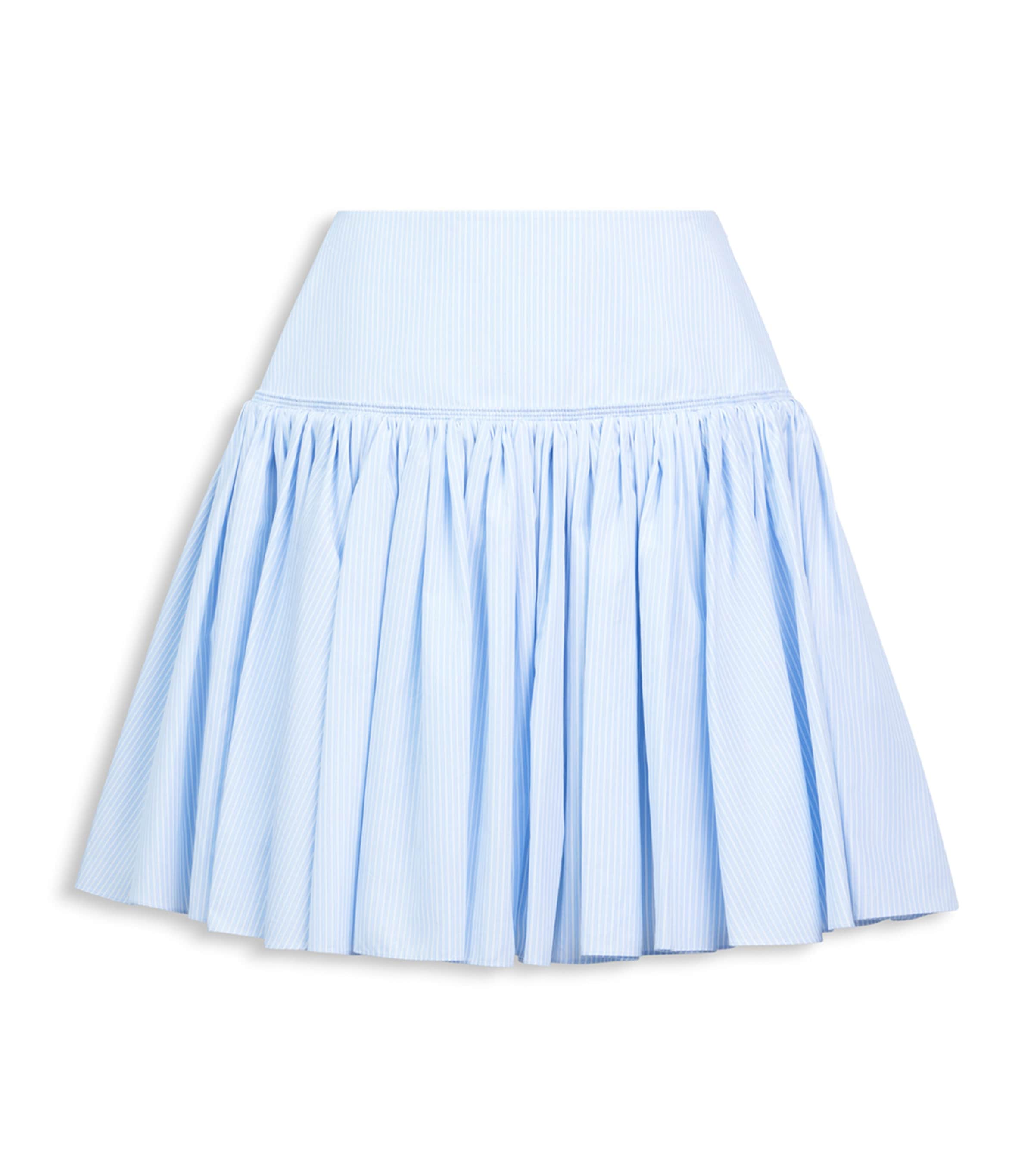 Alaïa Womens Cotton Poplin Basque Mini Skirt Blue/white Image 1